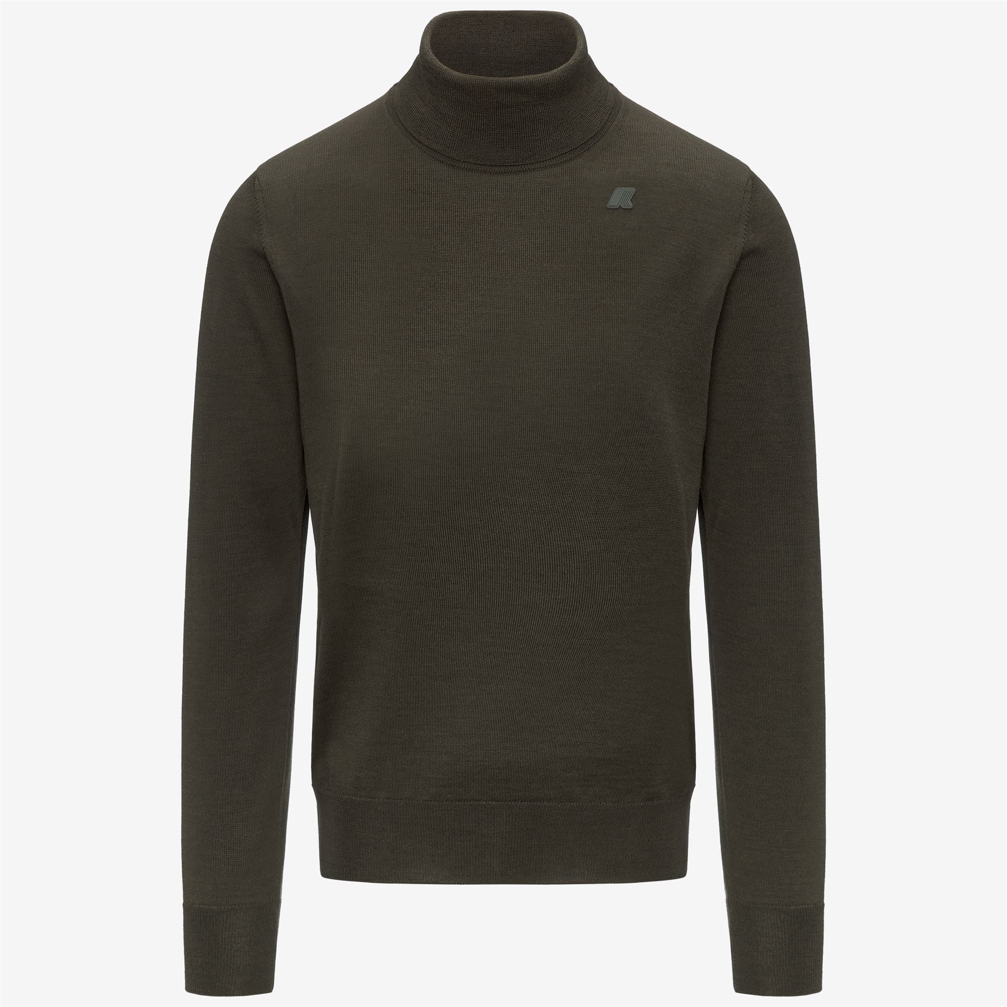 HENRY MERINO - KNITWEAR - Pull Over - Man - GREEN BLACKISH