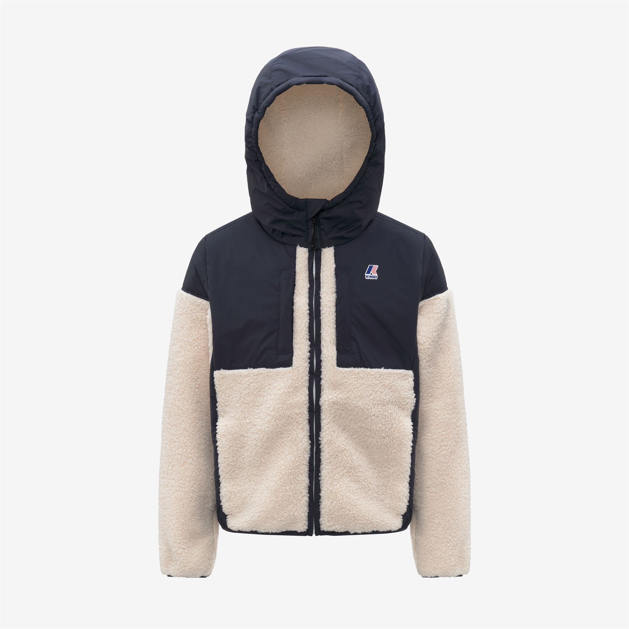 P. SAMSON 4.0 ORSETTO - Fleece - Hoodie Full Zip - Kid unisex - BLUE DEPTH-ECRU