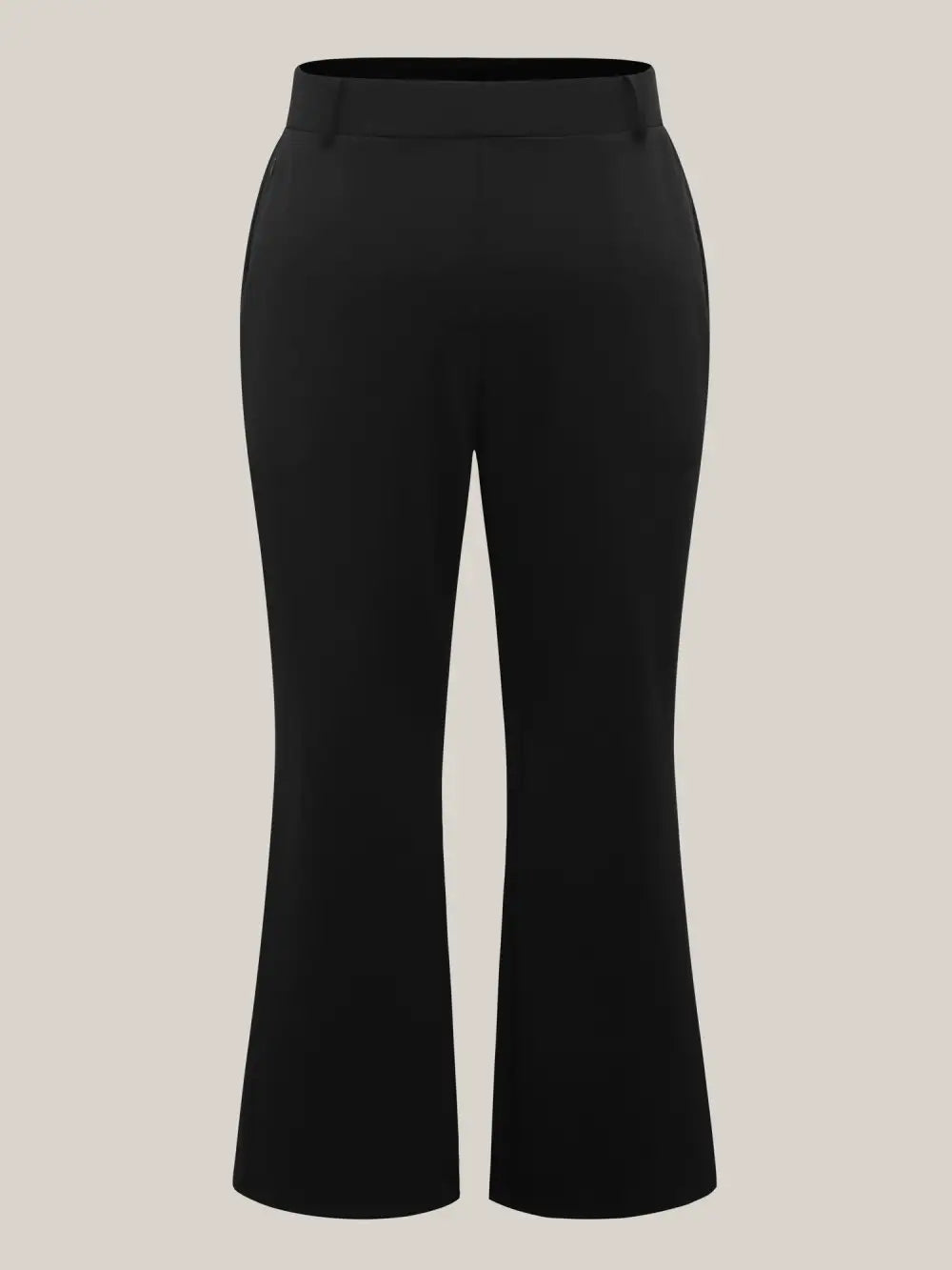 Stretchy Waist Zipper Pocket Flared Pants