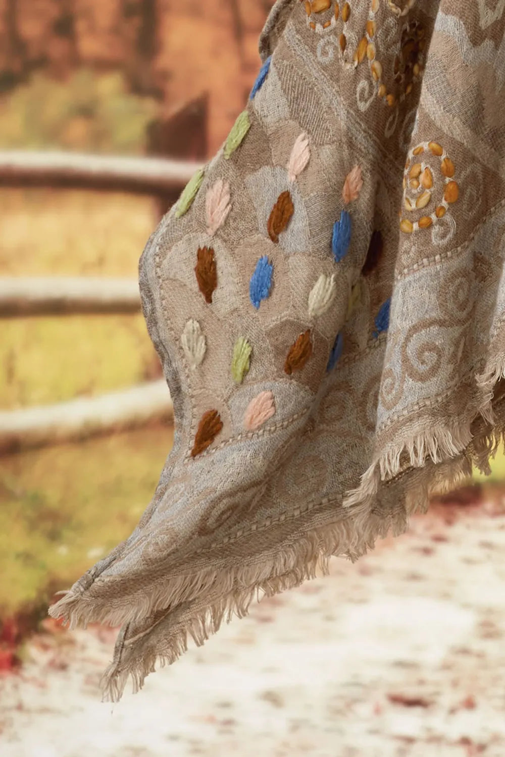 Autumn Sky Embroidered Topper