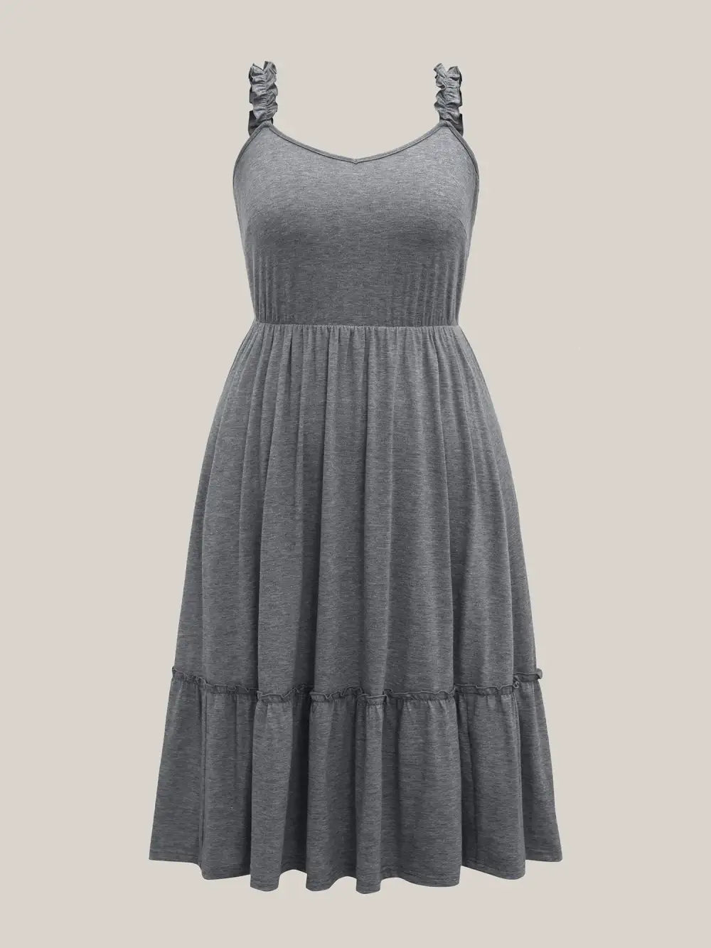 Supersoft Heathered Ruched Straps Midi Dress