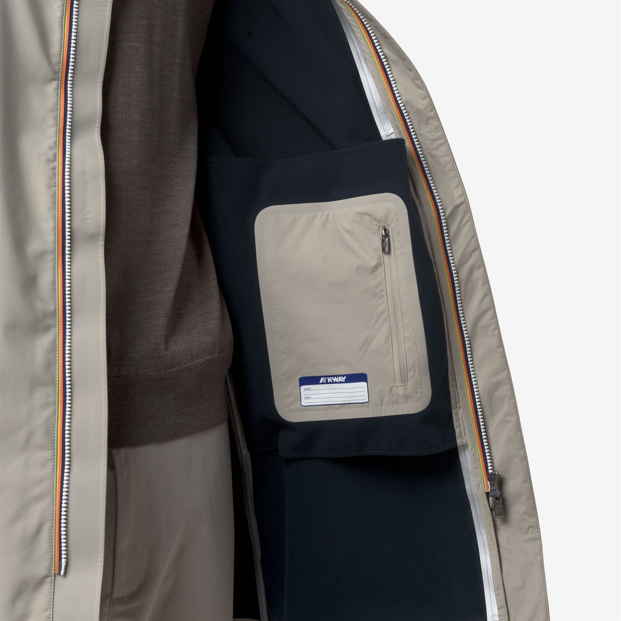 THOMAS BONDED - Jackets - Long - Man - BEIGE CASHMERE-BLUE DEPTH
