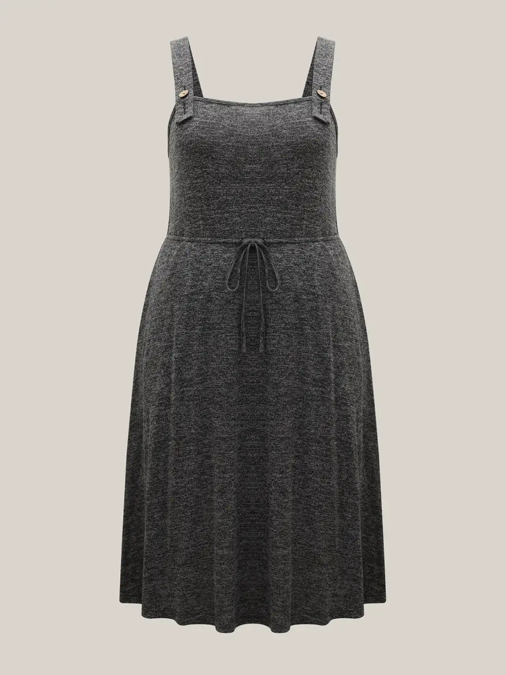 Super Stretchy Overall Straps Knit Midi Dress