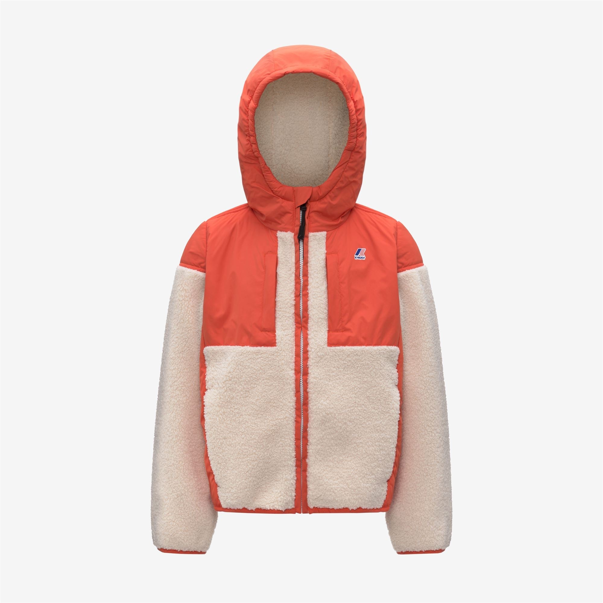 P. SAMSON 4.0 ORSETTO - Fleece - Hoodie Full Zip - Kid unisex - ORANGE FIESTA-ECRU