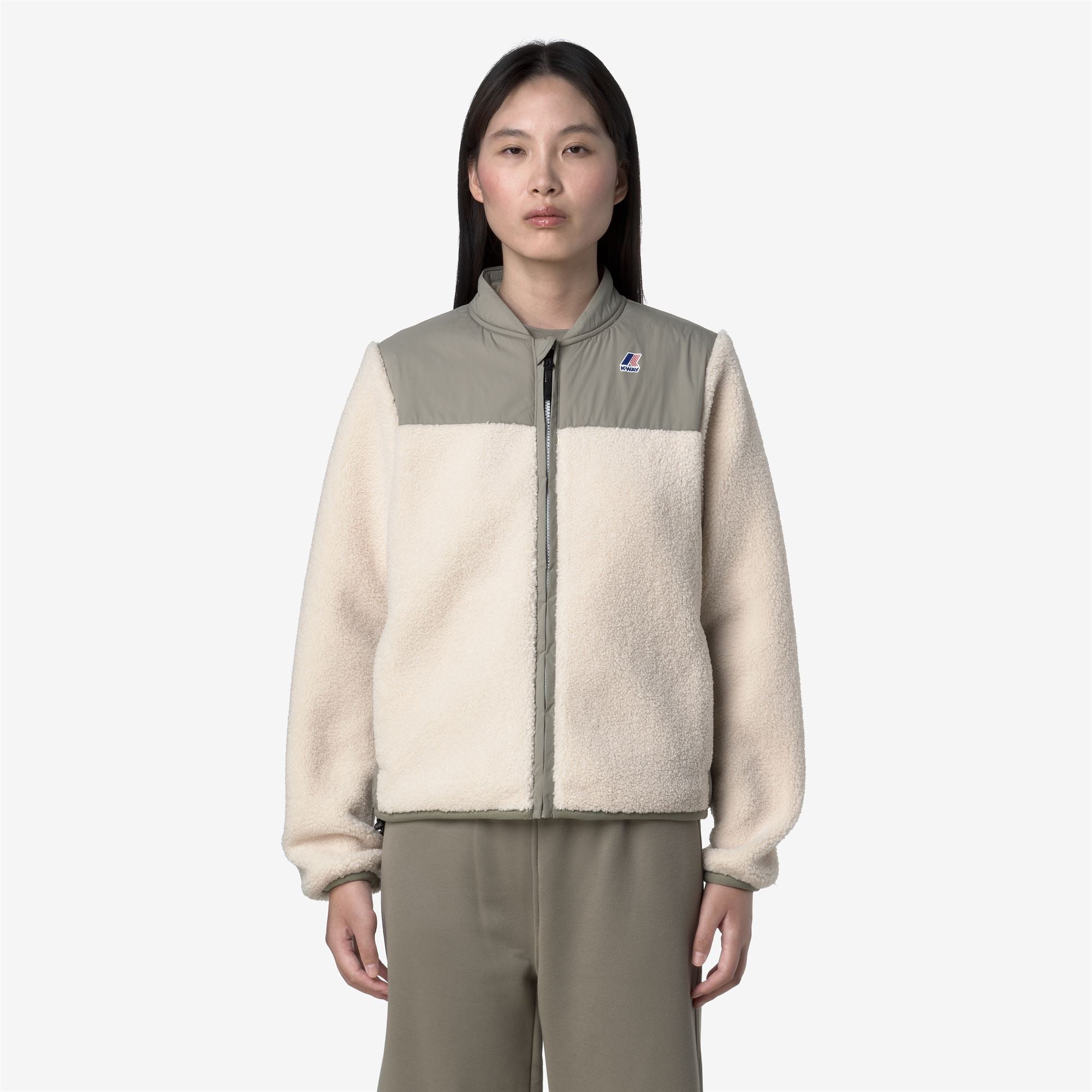 BERNARDINE 4.0 ORSETTO - Fleece - Jacket - Woman - GREEN OAK-ECRU