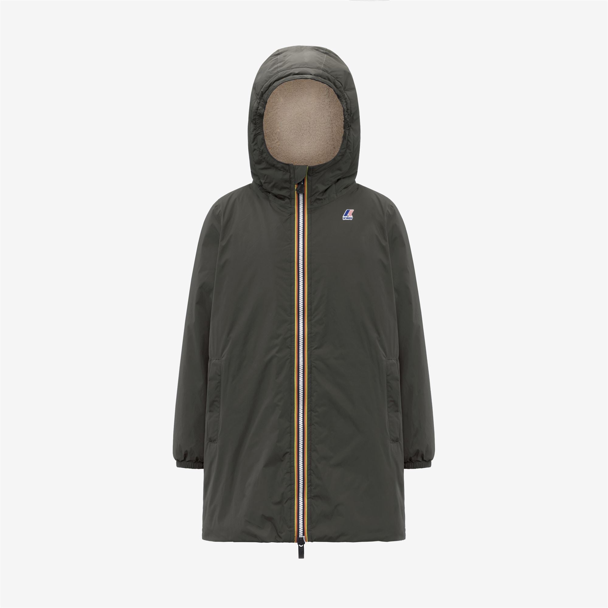 P. LE VRAI 4.0 EIFFEL ORSETTO - Jackets - 3/4 LENGTH - Kid unisex - GREEN BLACKISH