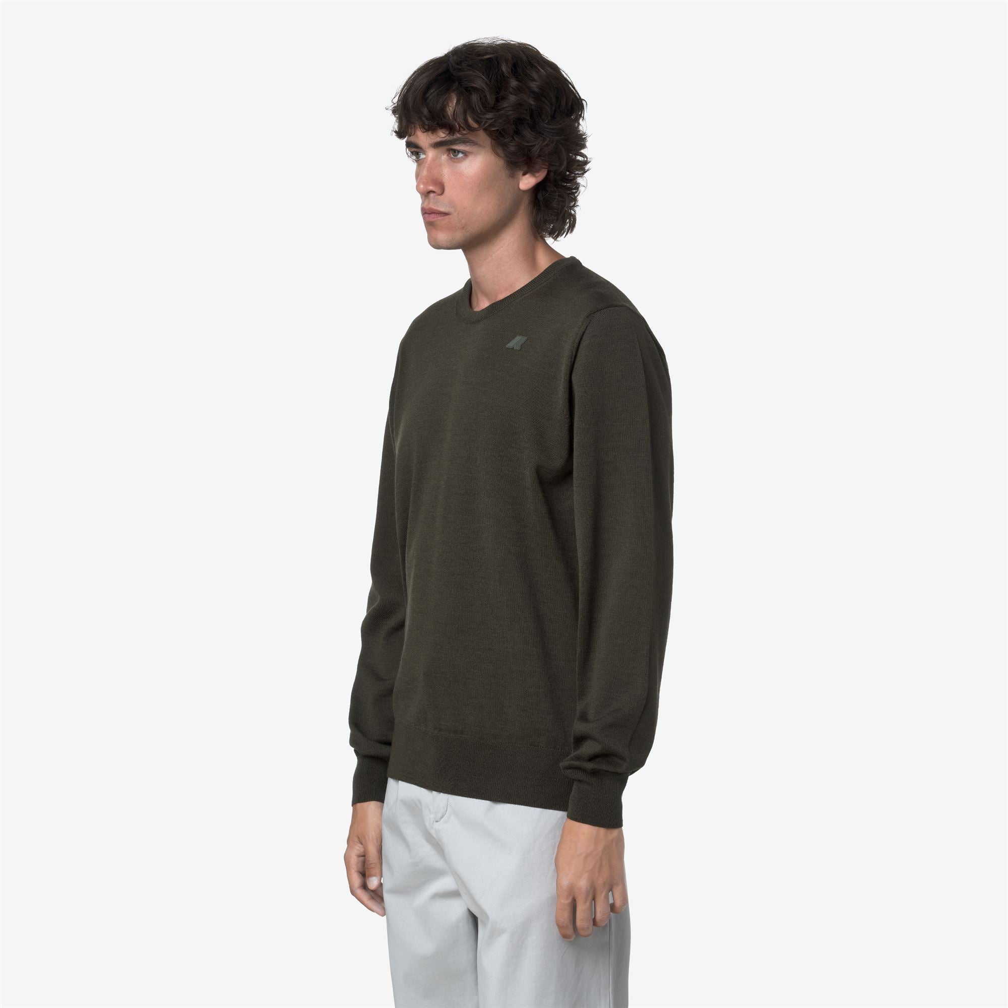 SEBASTIEN MERINO - KNITWEAR - Pull Over - Man - GREEN BLACKISH