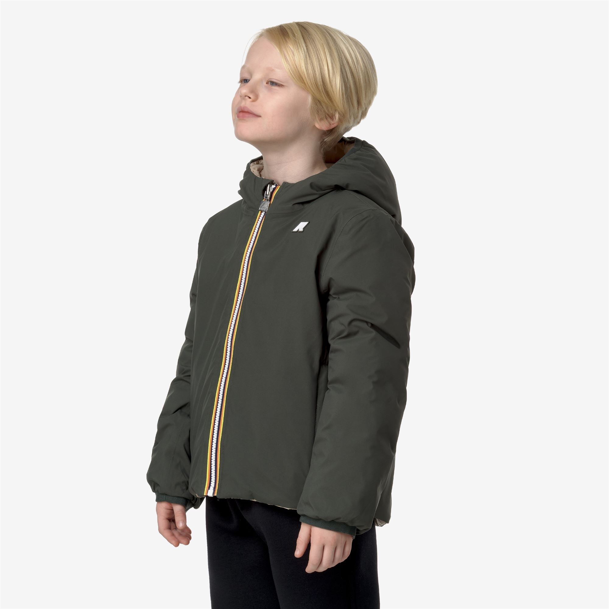 P. JACK ST THERMO REVERSIBLE - Jackets - Short - Boy - GREEN B-BEIGE G