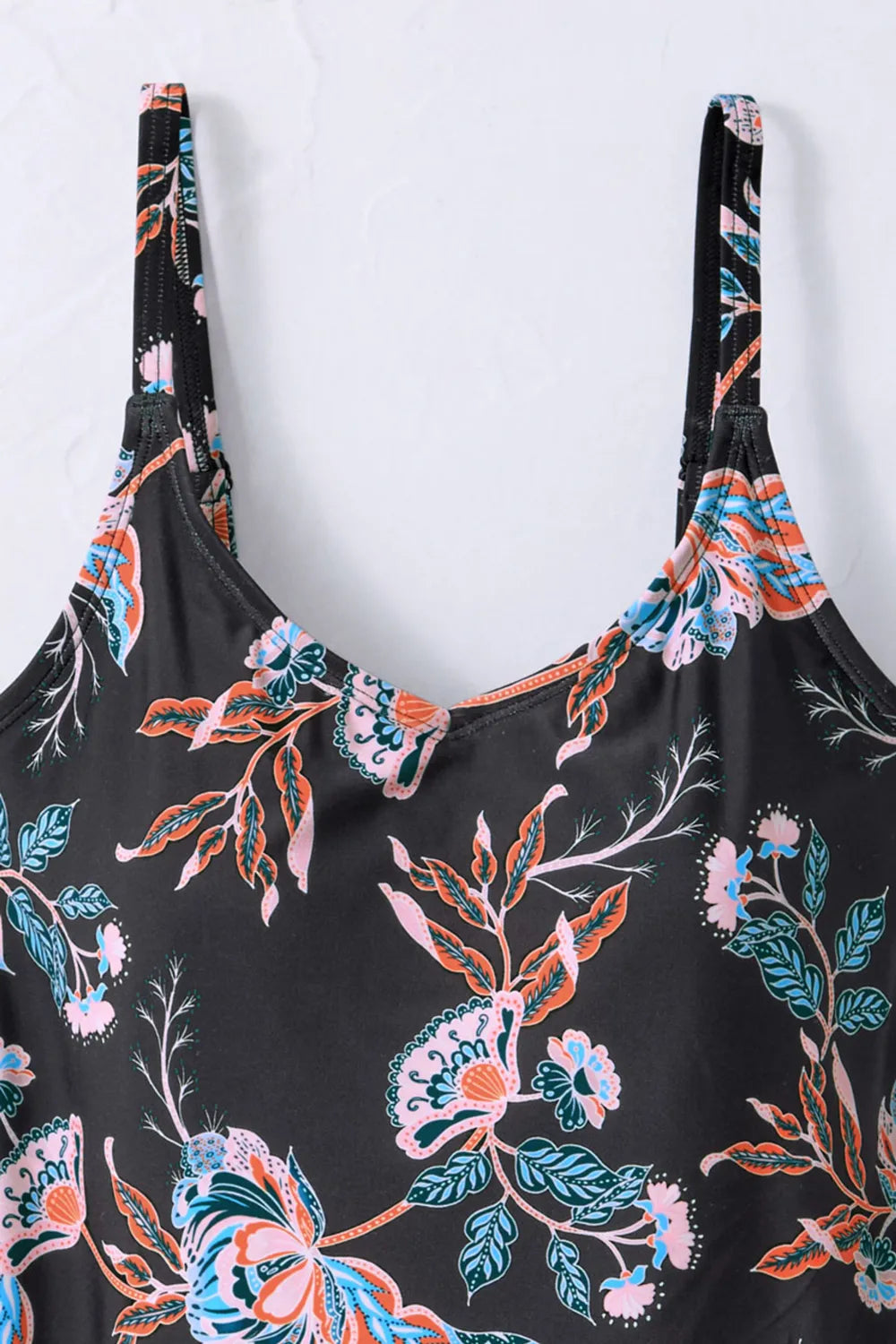 Batik Floral Tulip-Hem Tankini Top
