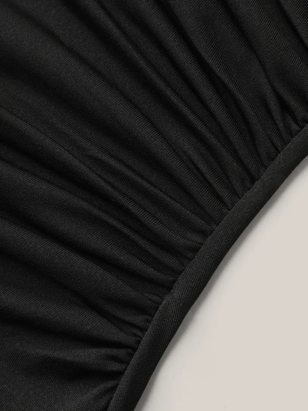Asymmetrical Neckline Curved Hem Plain T-Shirt