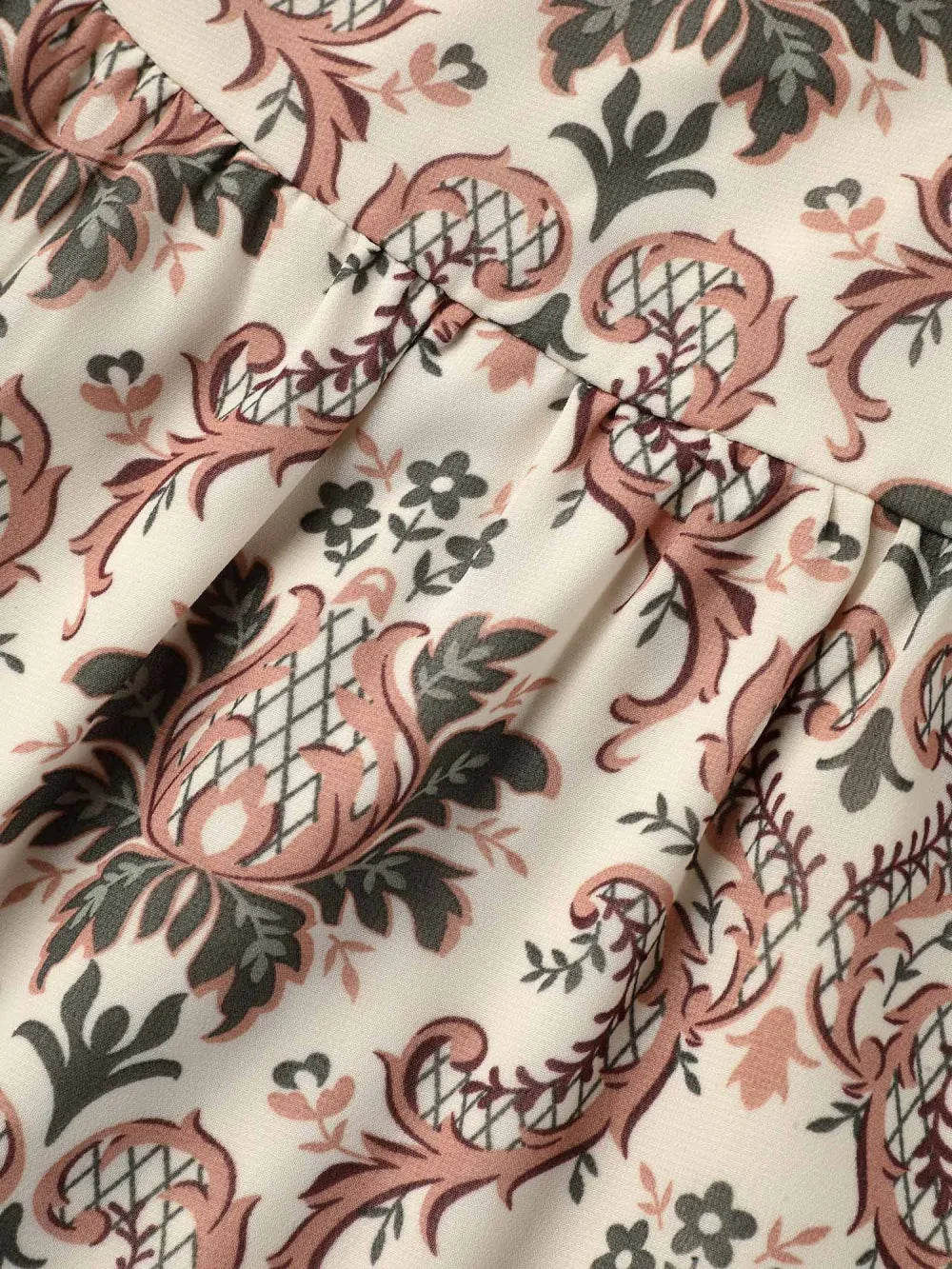 Ornate Print Stretchy Waist Lined Shirt