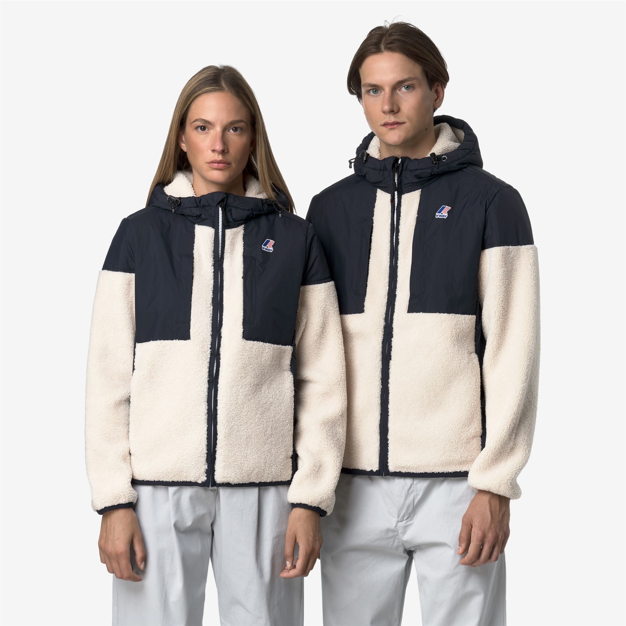 SAMSON 4.0 ORSETTO - Fleece - Hoodie Full Zip - Unisex - BLUE DEPTH-ECRU