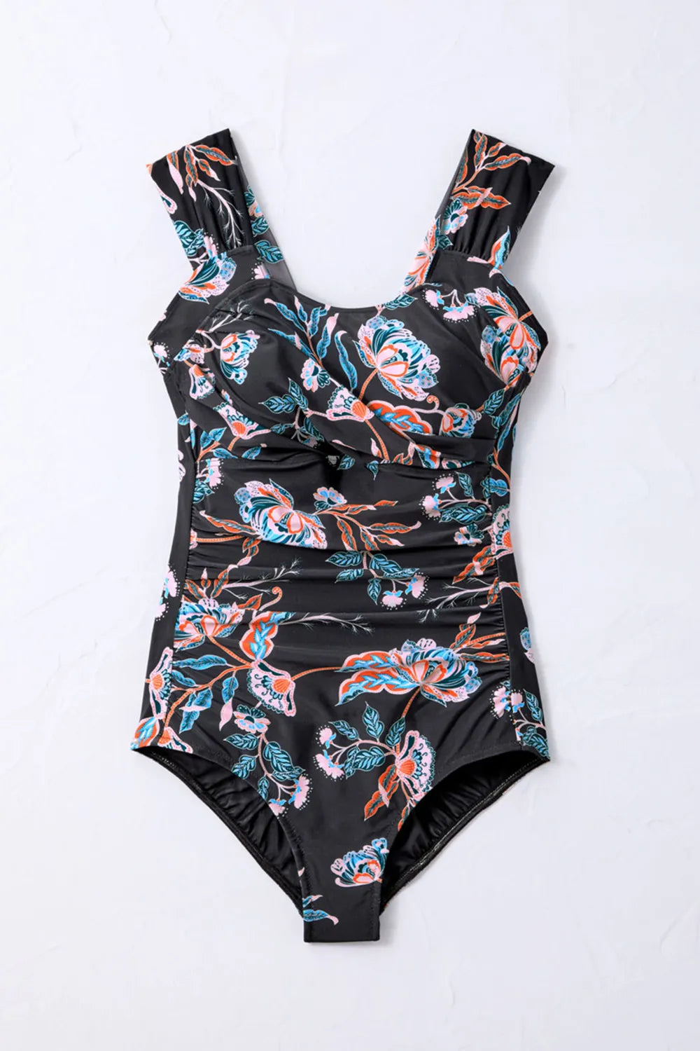 Batik Floral ShapeMeTM Ruched Bathing Suit