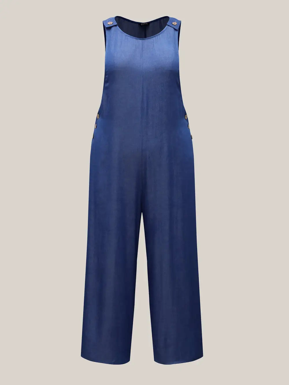 Adjustable Straps Fake-Denim Jumpsuit