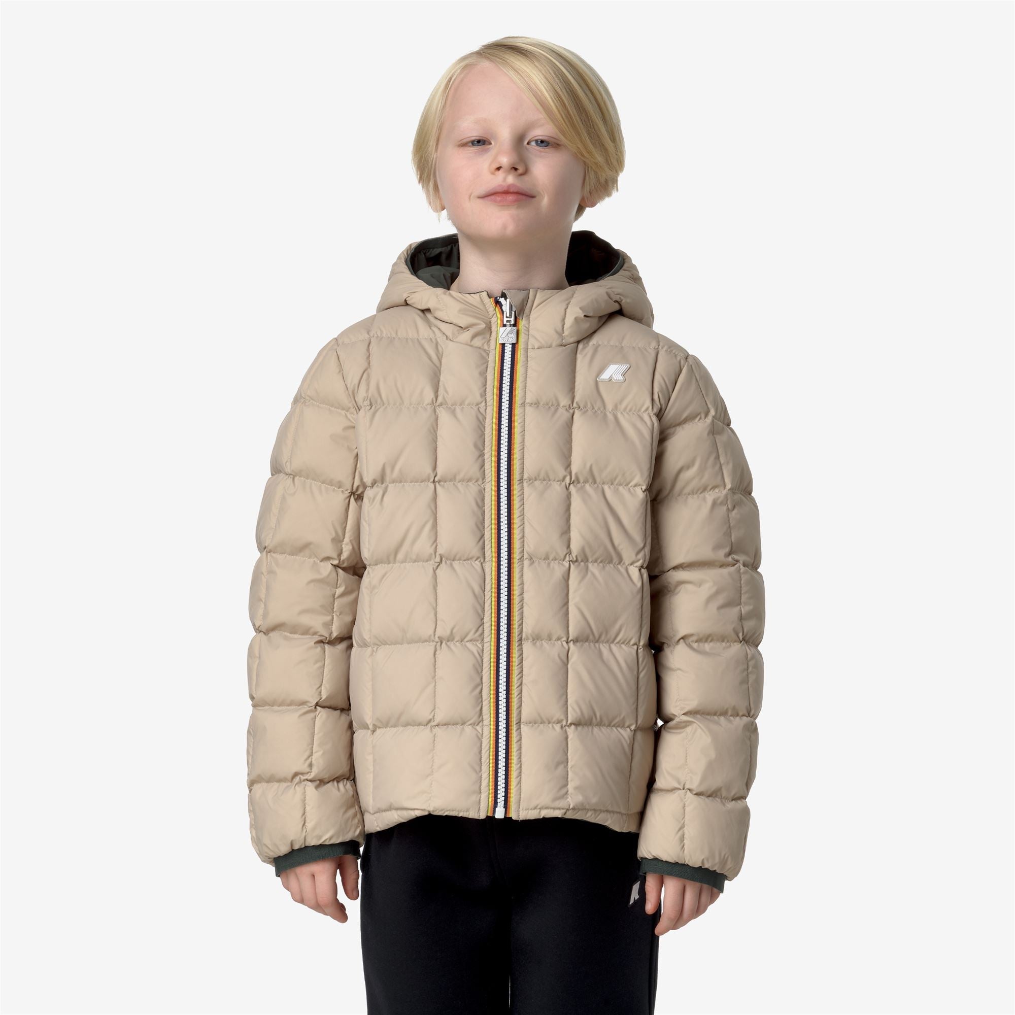 P. JACK ST THERMO REVERSIBLE - Jackets - Short - Boy - GREEN B-BEIGE G