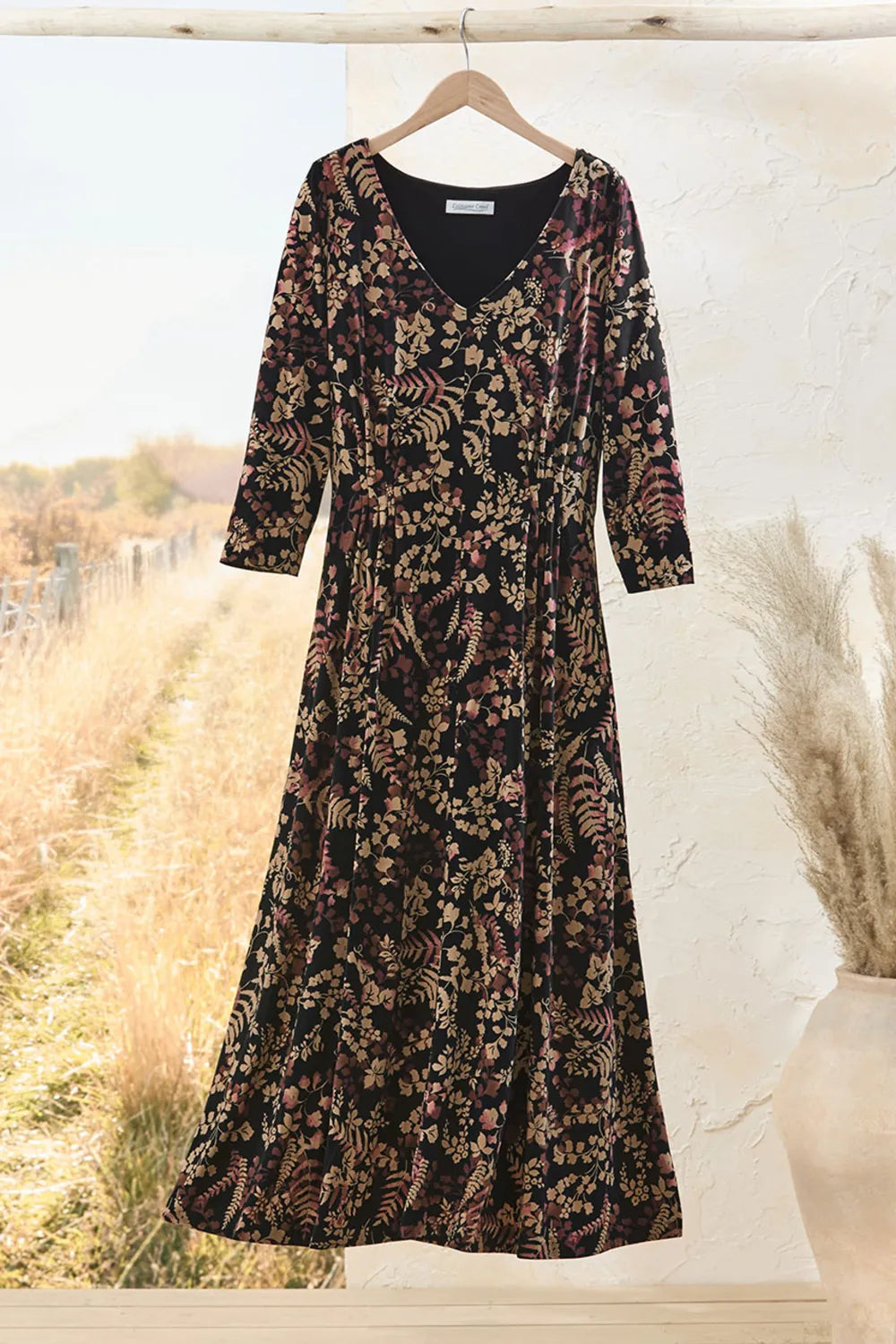 Autumn Botanicals 3/4 Sleeve Knit Dress