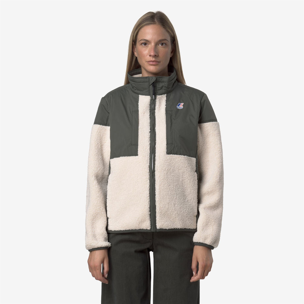 SIXTE 4.0 ORSETTO - Fleece - Jacket - Unisex - GREEN BLACKISH--ECRU