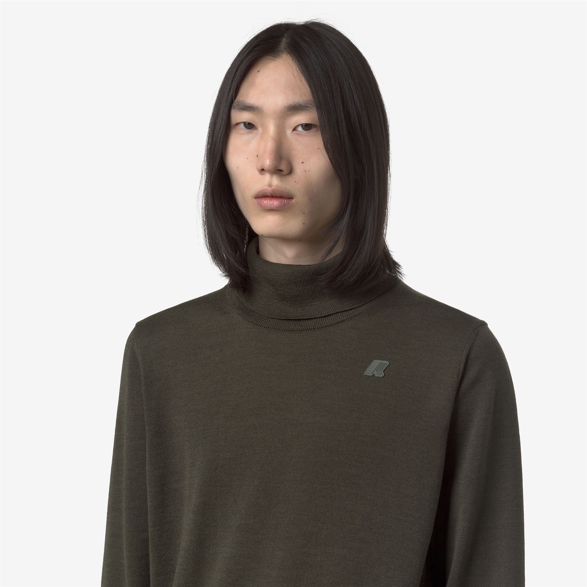 HENRY MERINO - KNITWEAR - Pull Over - Man - GREEN BLACKISH
