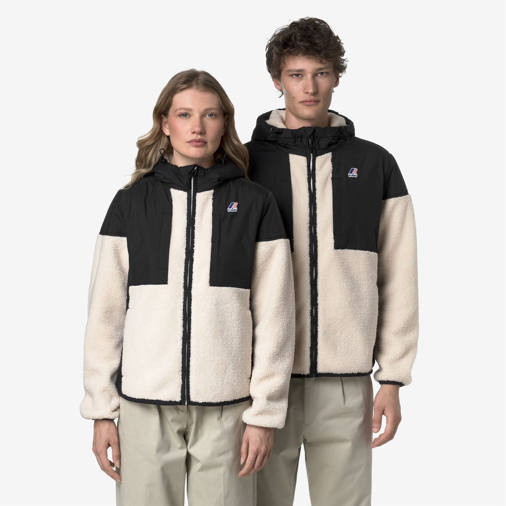 SAMSON 4.0 ORSETTO - Fleece - Hoodie Full Zip - Unisex - BLACK PURE-ECRU