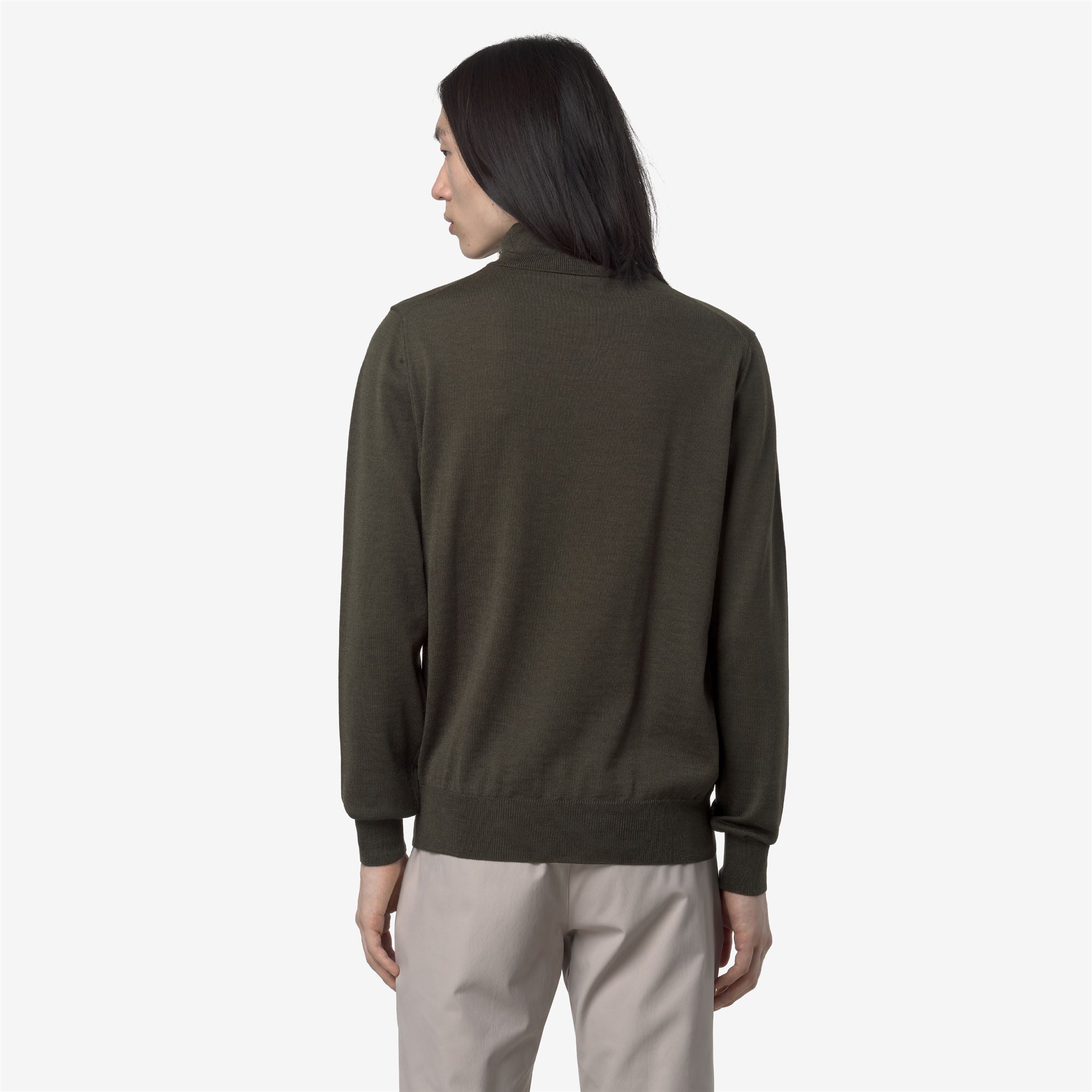 HENRY MERINO - KNITWEAR - Pull Over - Man - GREEN BLACKISH
