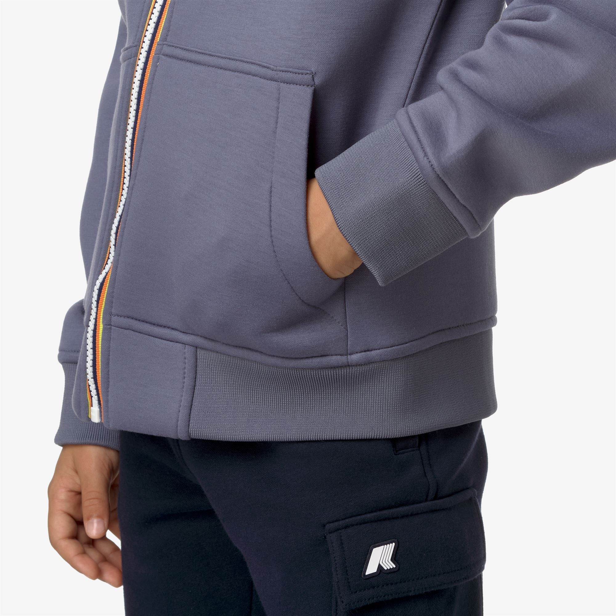 P. BERENGER SPACER - Fleece - Jacket - Boy - GREY BLUE AVIO