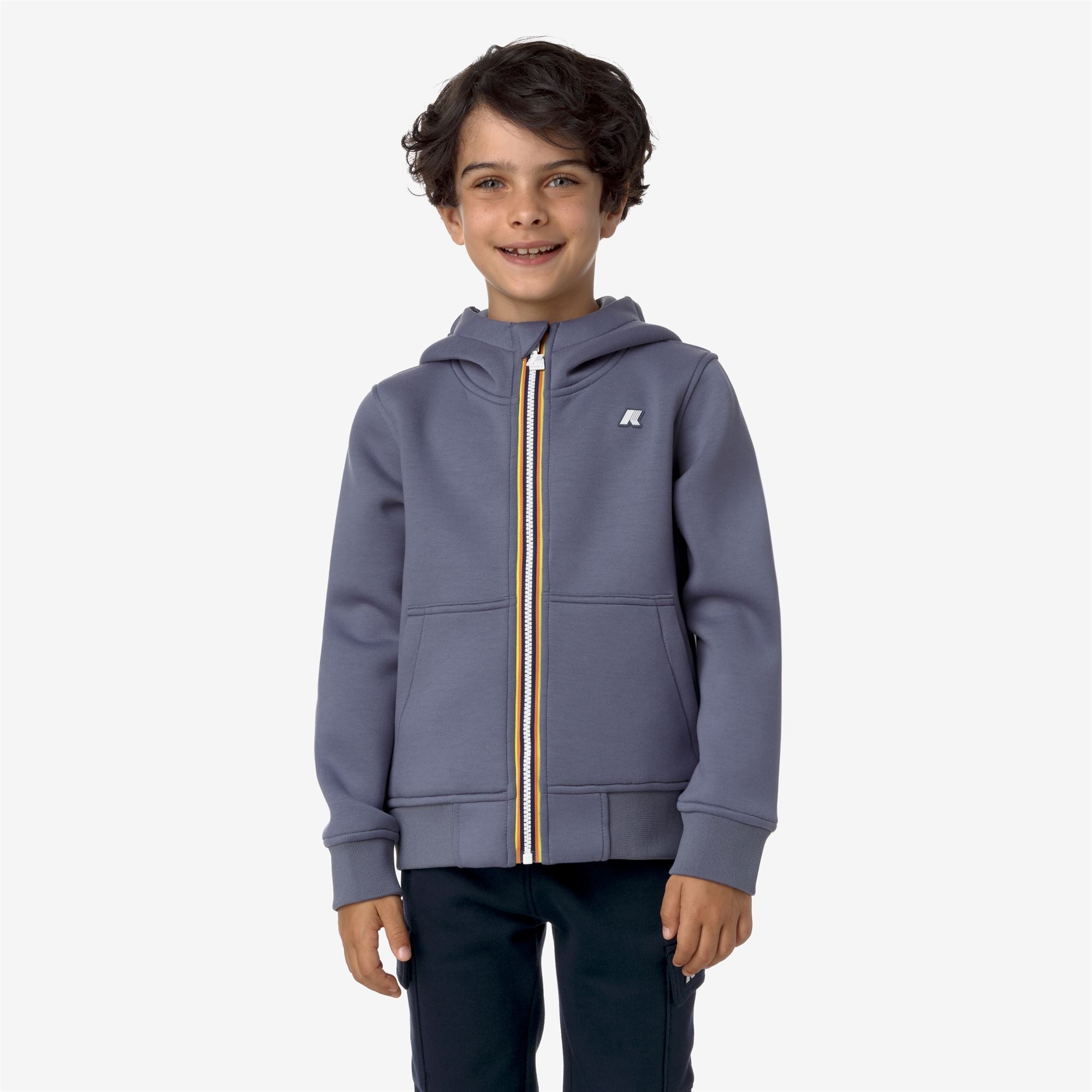 P. BERENGER SPACER - Fleece - Jacket - Boy - GREY BLUE AVIO