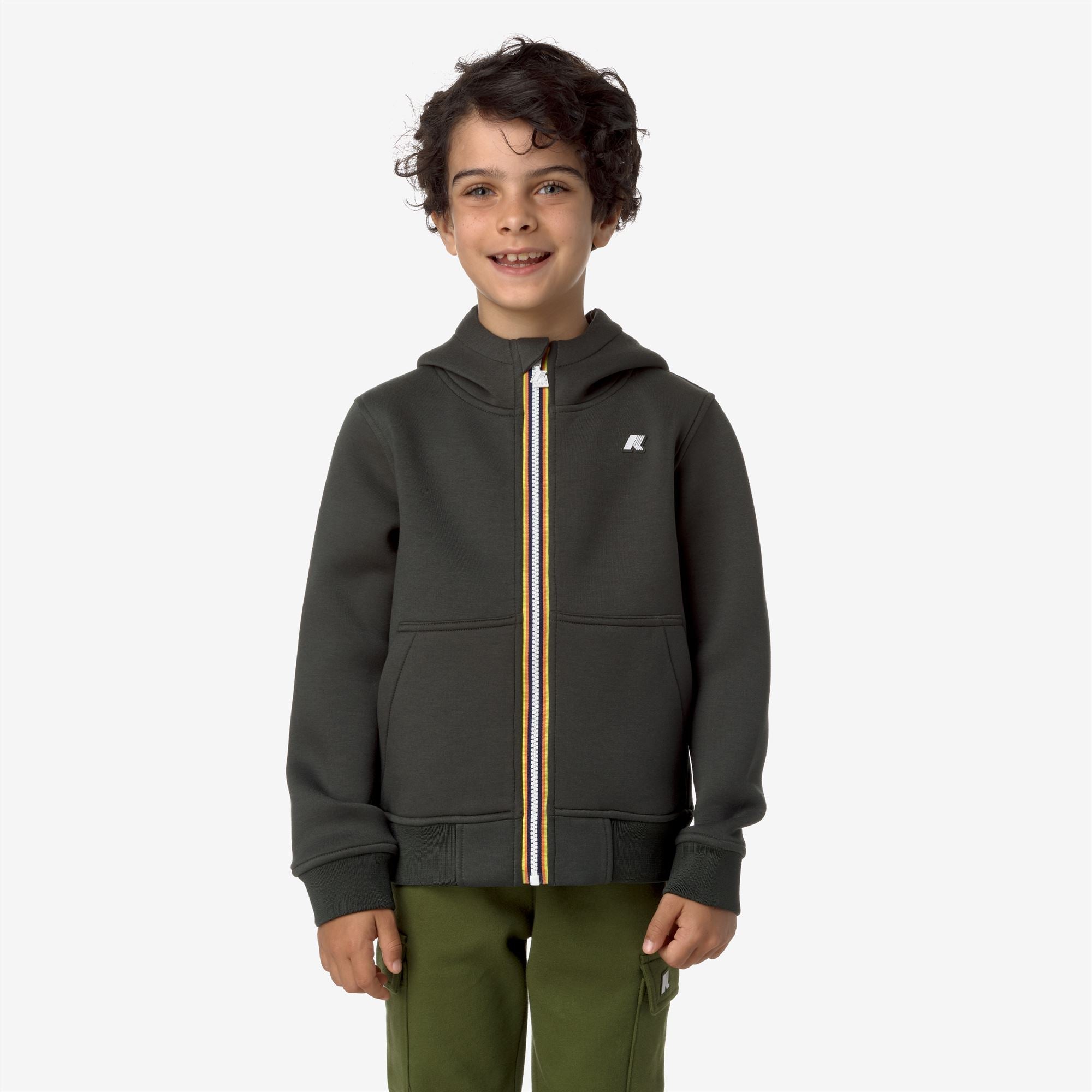 P. BERENGER SPACER - Fleece - Jacket - Boy - GREEN BLACKISH