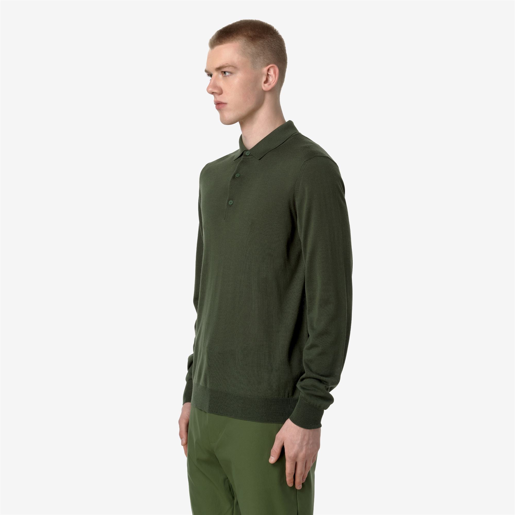 REY WOOL MERINO BLEND - KNITWEAR - Pull Over - Man - GREEN BLACK FOREST
