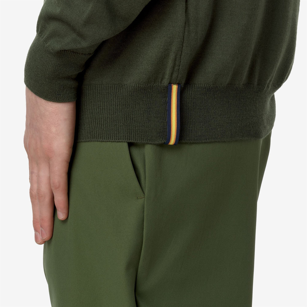 REY WOOL MERINO BLEND - KNITWEAR - Pull Over - Man - GREEN BLACK FOREST