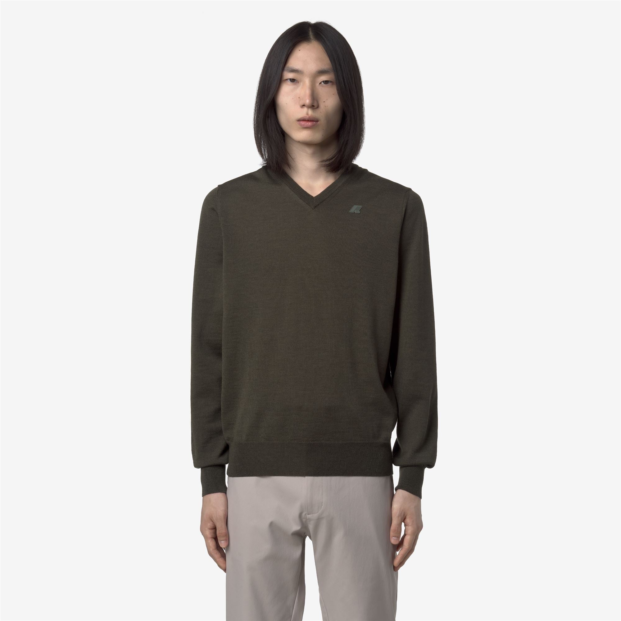 ANTOINE MERINO - KNITWEAR - Pull Over - Man - GREEN BLACKISH