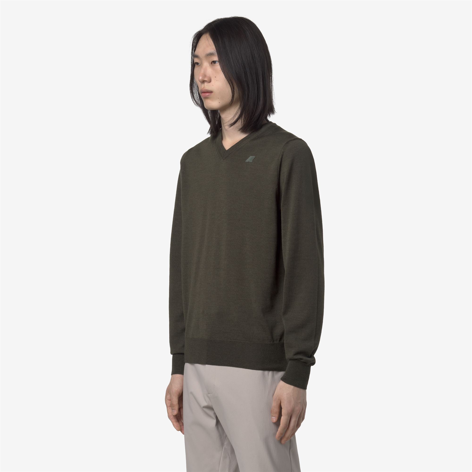 ANTOINE MERINO - KNITWEAR - Pull Over - Man - GREEN BLACKISH