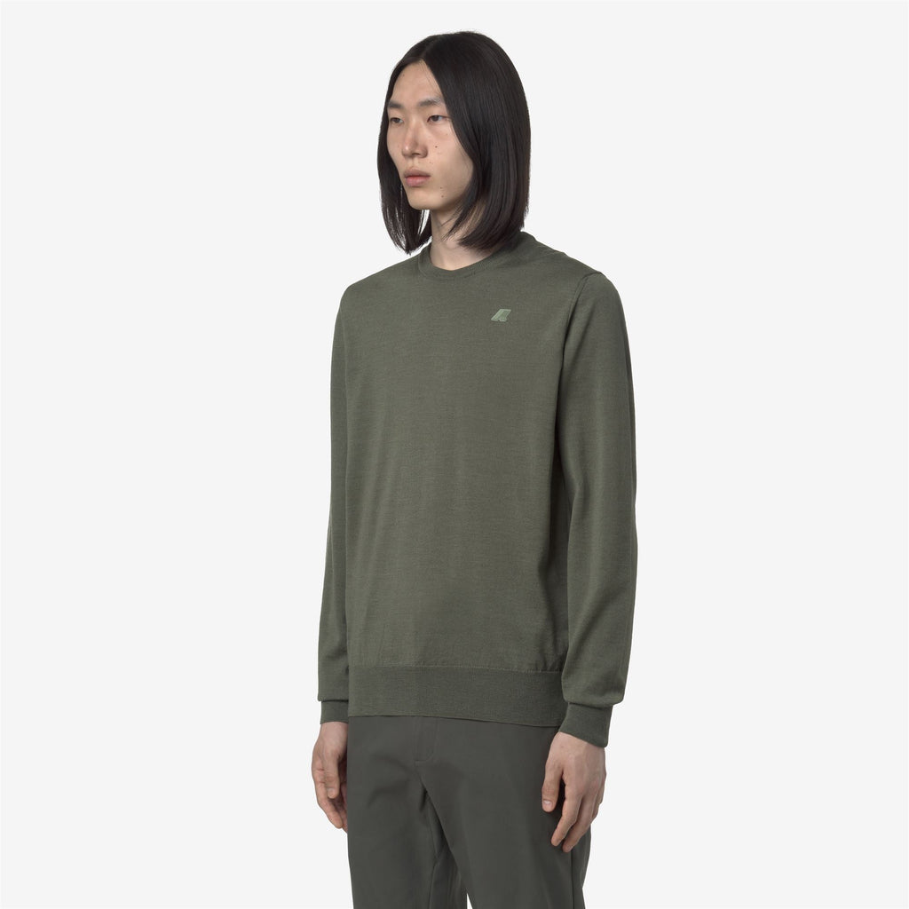 SEBASTIEN MERINO - KNITWEAR - Pull Over - Man - GREEN SAGE