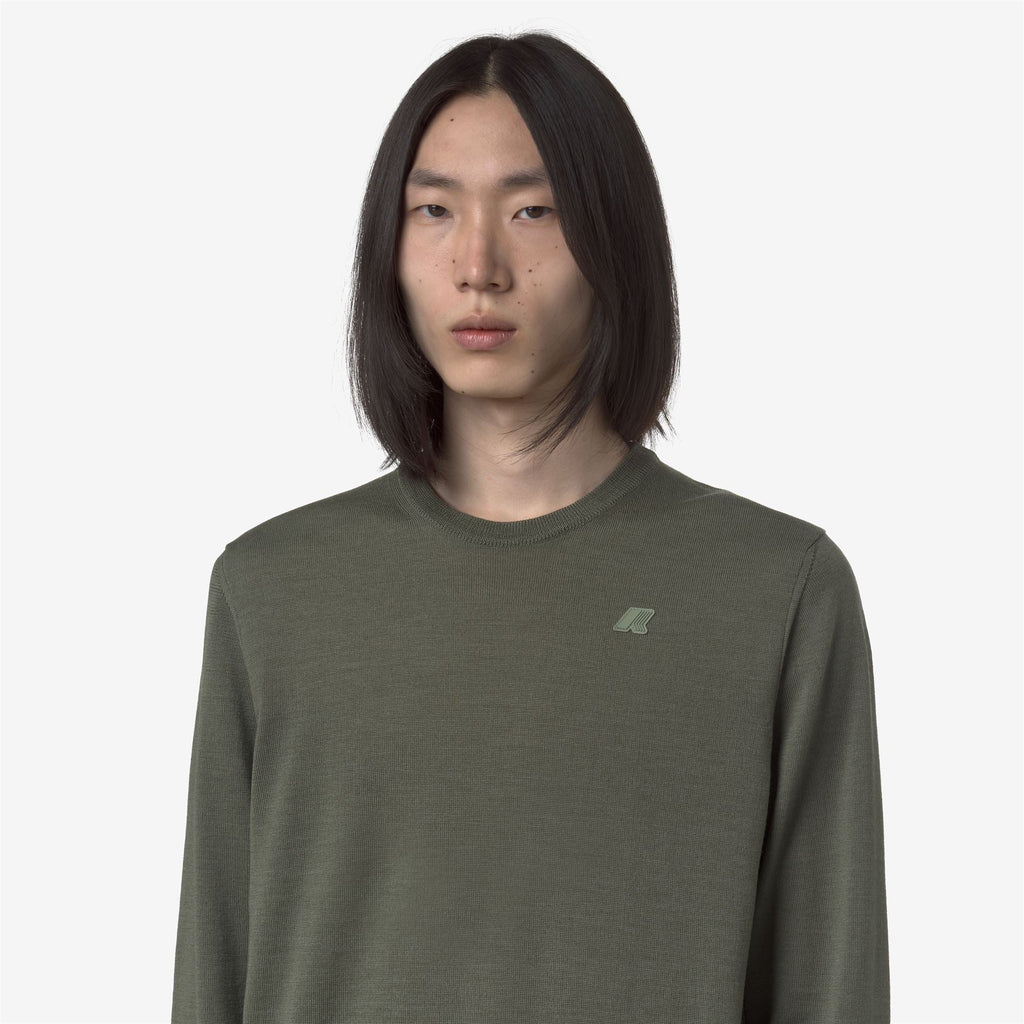 SEBASTIEN MERINO - KNITWEAR - Pull Over - Man - GREEN SAGE