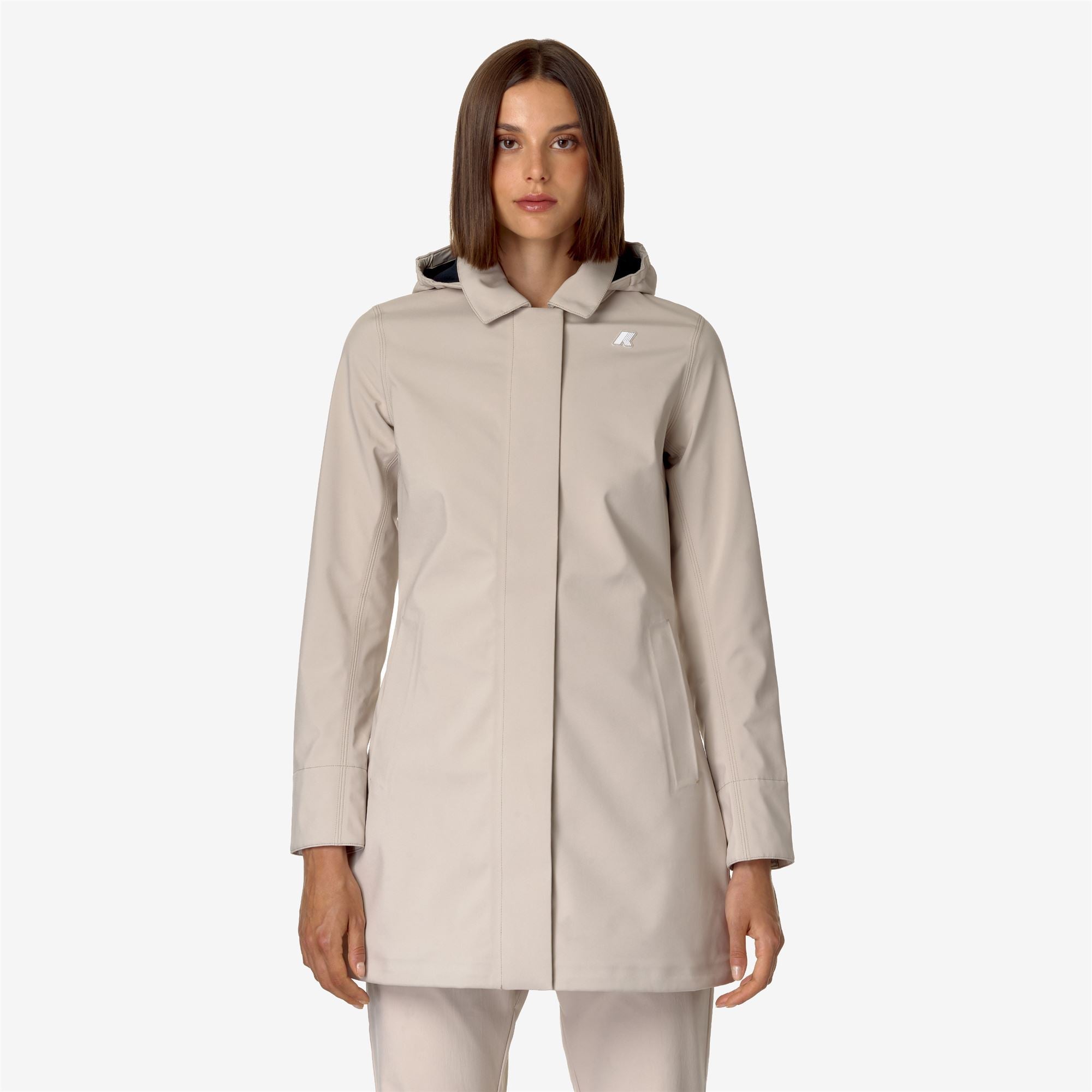MATHY BONDED - Jackets - 3/4 LENGTH - Woman - BEIGE G-BLUE D