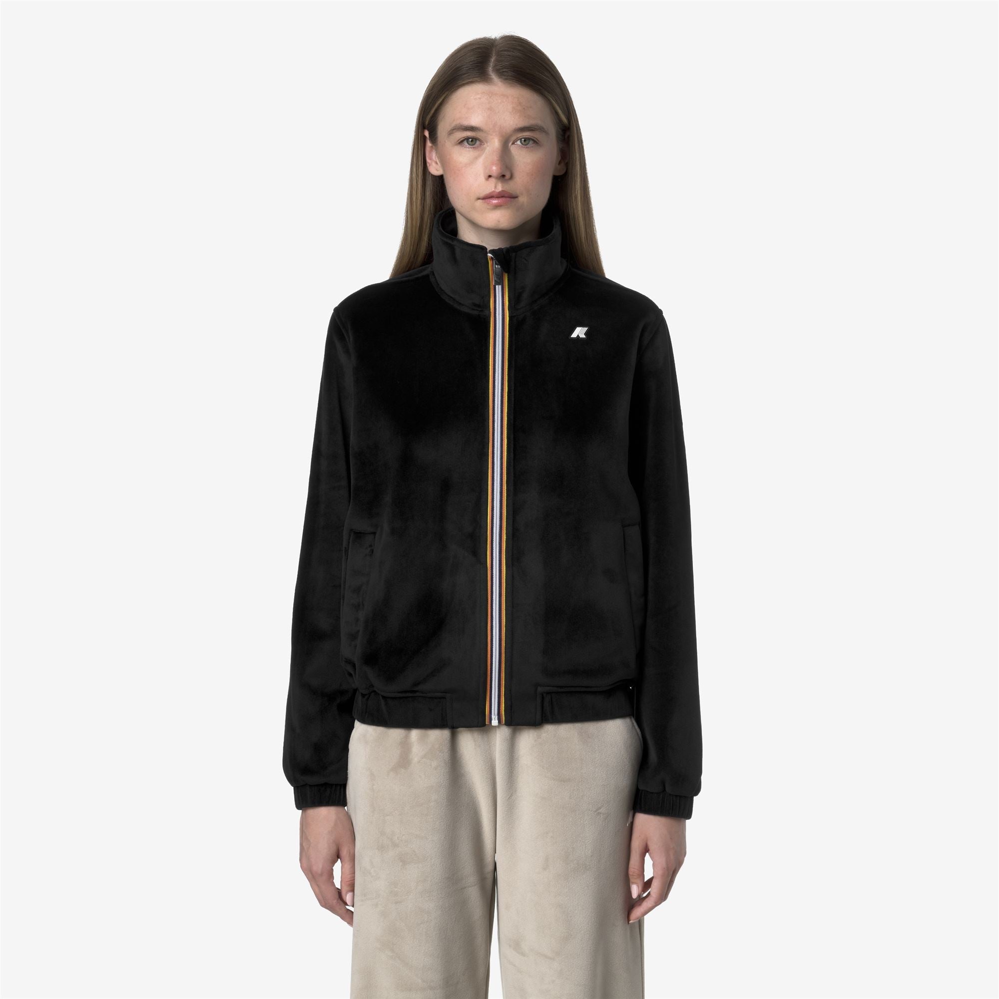 VIVIETTE VELOUR POLAR - Fleece - Jacket - Woman - BLACK PURE-BLACK PURE