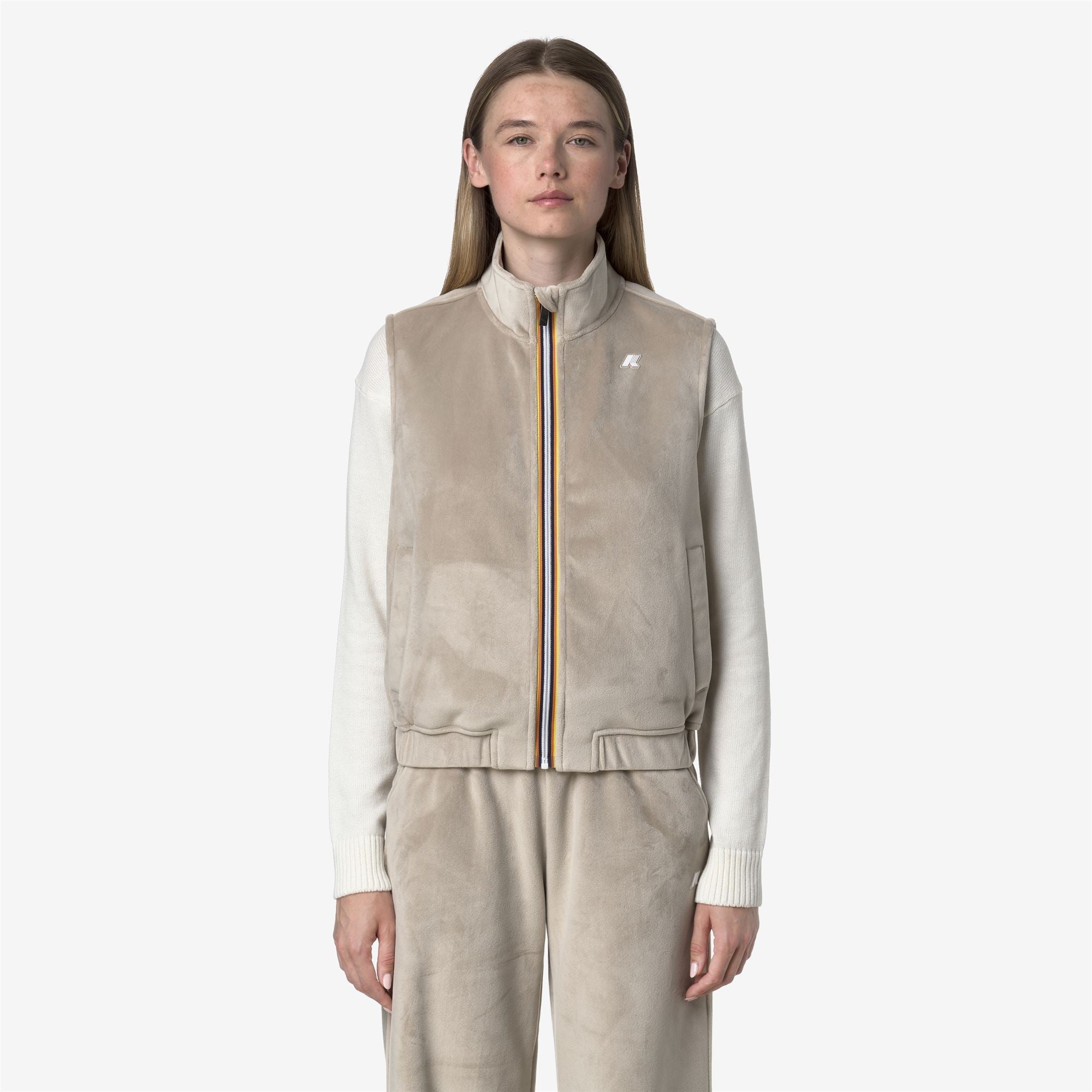 VIVIELME VELOUR POLAR - Fleece - Vest - Woman - BEIGE CASHMERE-BEIGE CASHMERE