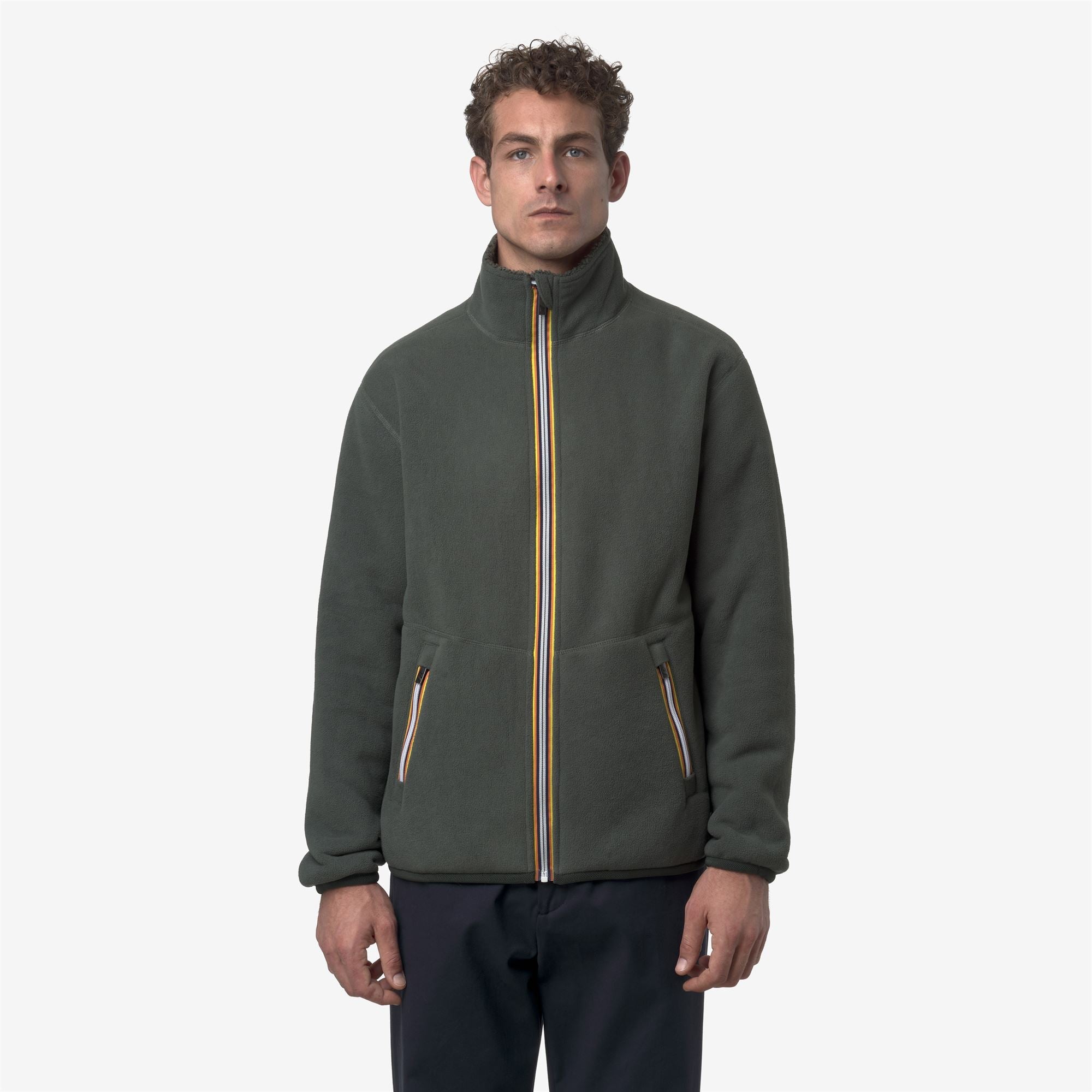 PASCAL SHERPA POLAR REVERSIBLE - Fleece - Jacket - Man - GREEN BLACKISH COMBO