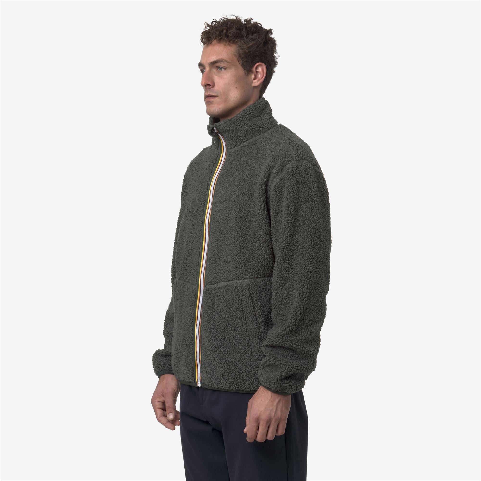 PASCAL SHERPA POLAR REVERSIBLE - Fleece - Jacket - Man - GREEN BLACKISH COMBO