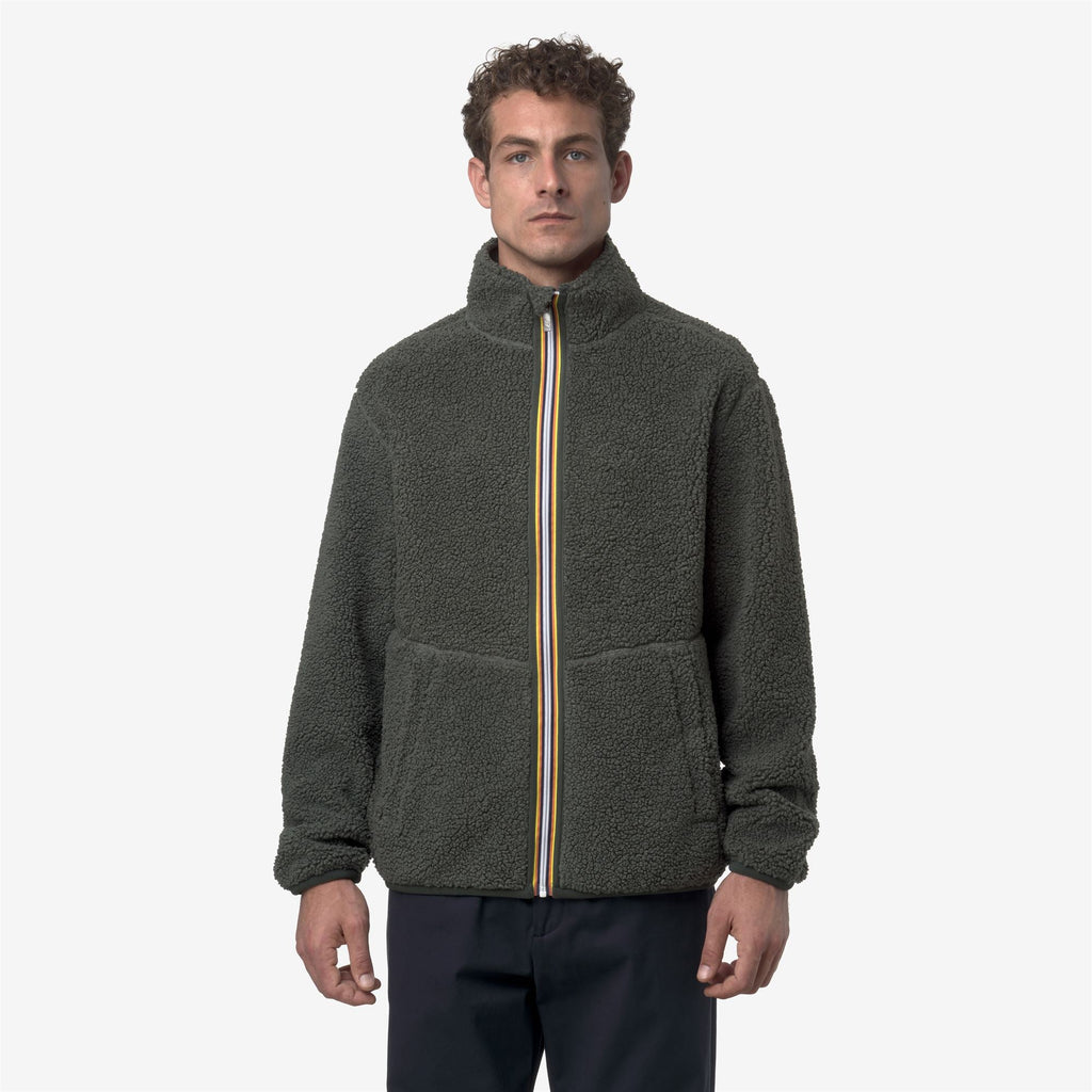 PASCAL SHERPA POLAR REVERSIBLE - Fleece - Jacket - Man - GREEN BLACKISH COMBO