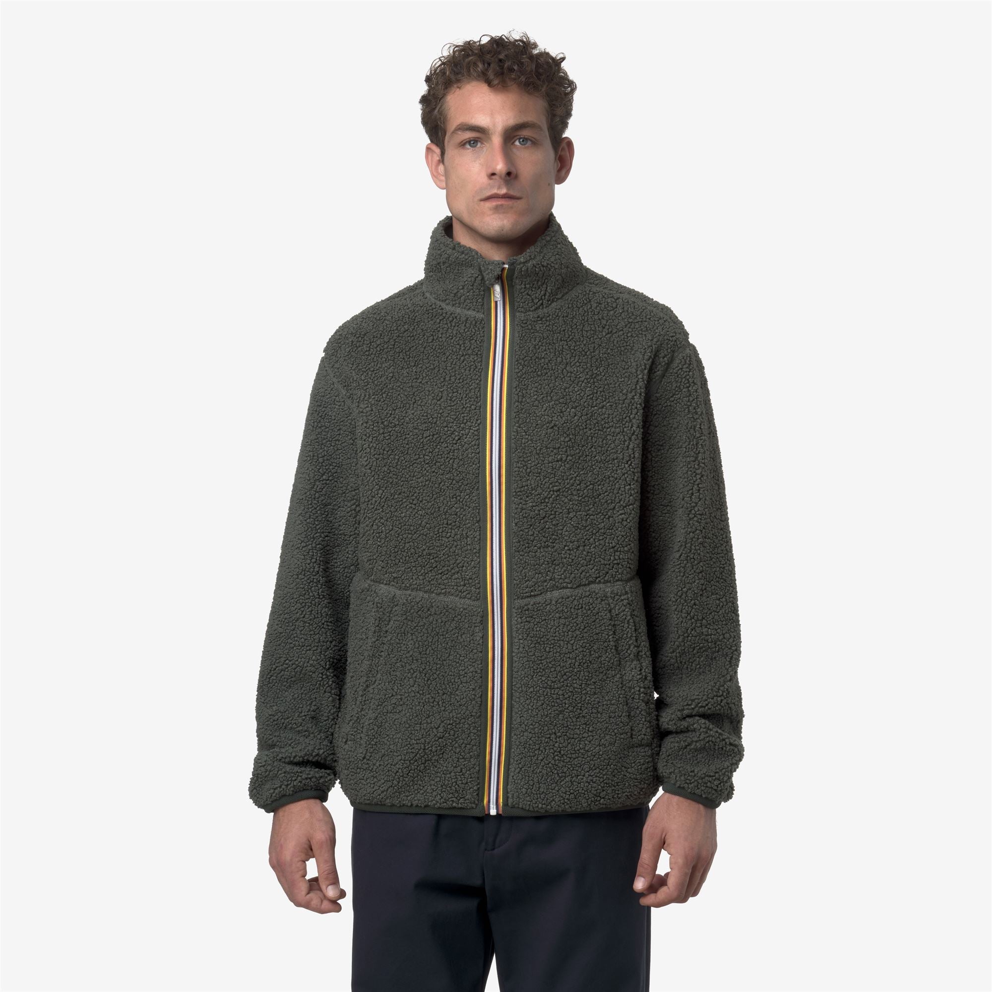 PASCAL SHERPA POLAR REVERSIBLE - Fleece - Jacket - Man - GREEN BLACKISH COMBO