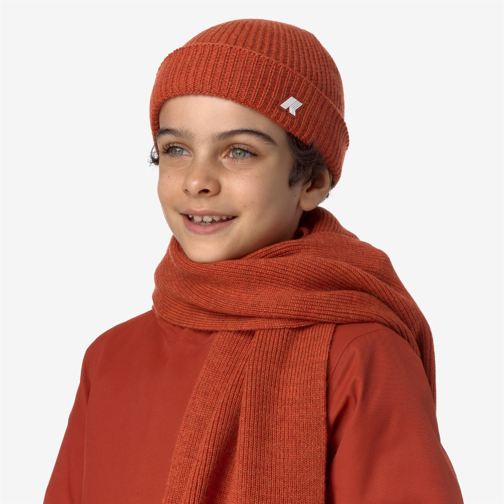 P. BRICE CARDIGAN STITCH - Headwear - Hat - Kid unisex - RED POMPEIAN MELANGE