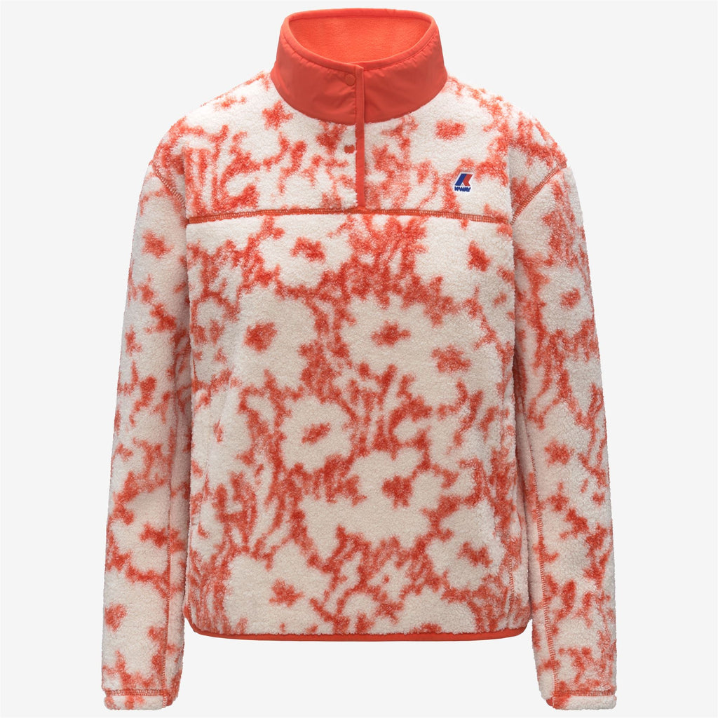 BENEDICTE ORSETTO PRINT - Fleece - Pull Over - Woman - ECRU-ORANGE FIESTA FLOWERS
