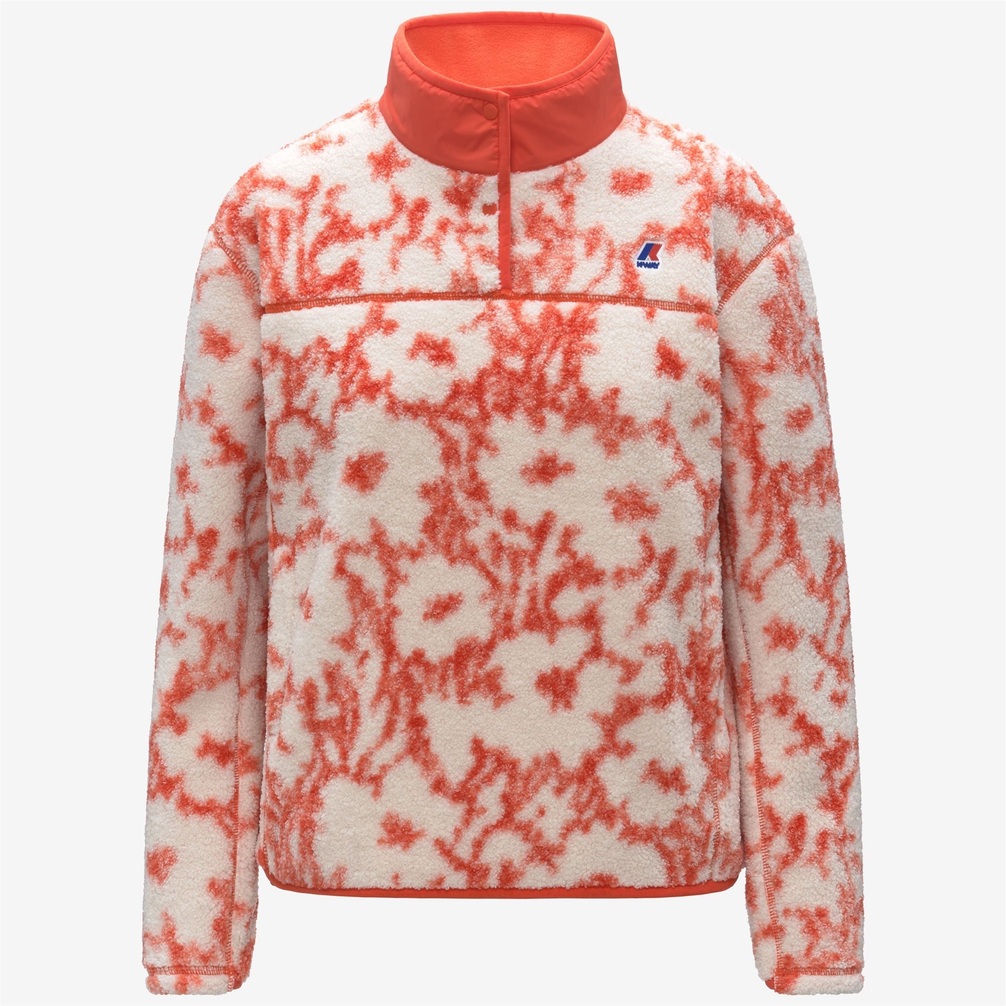 BENEDICTE ORSETTO PRINT - Fleece - Pull Over - Woman - ECRU-ORANGE FIESTA FLOWERS