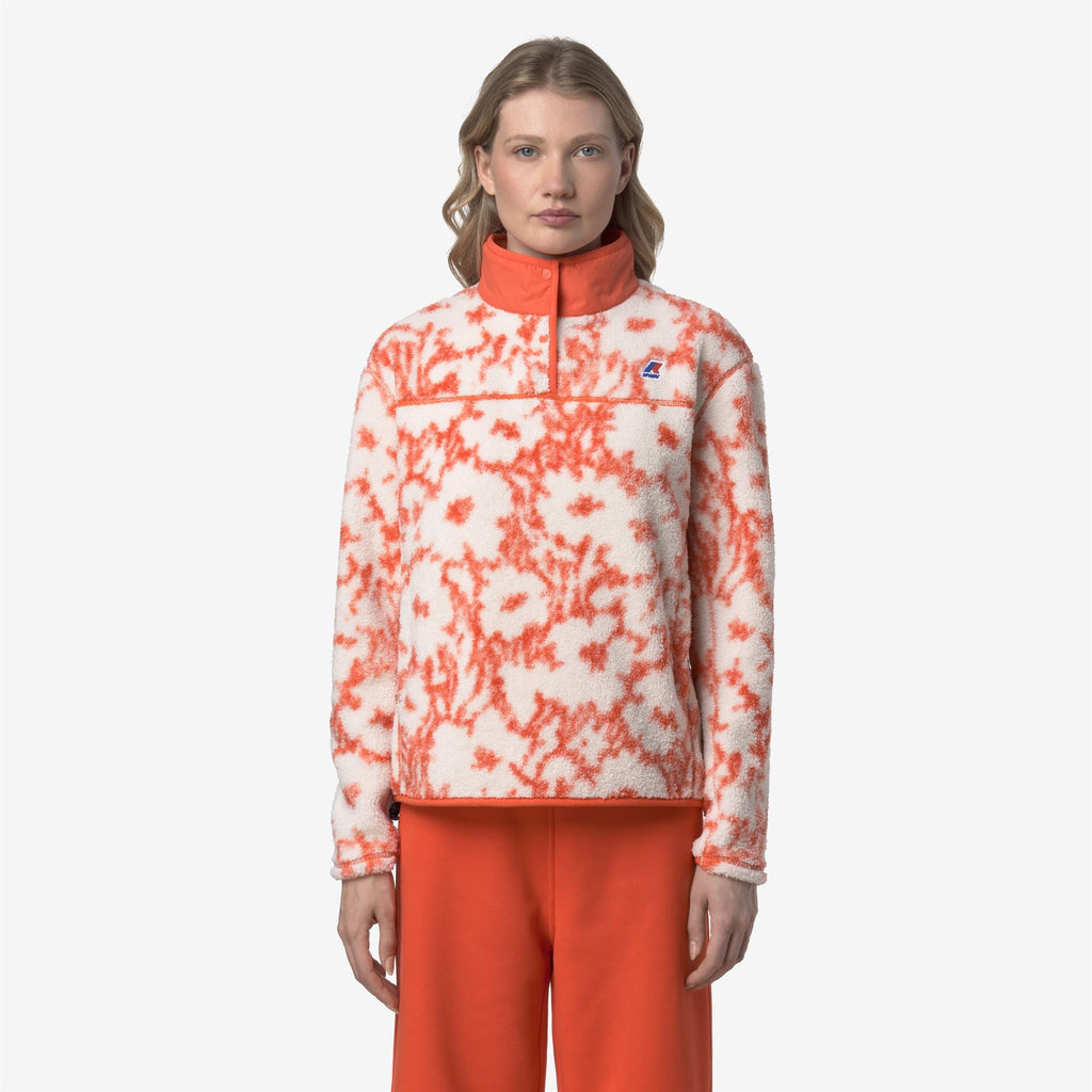 BENEDICTE ORSETTO PRINT - Fleece - Pull Over - Woman - ECRU-ORANGE FIESTA FLOWERS