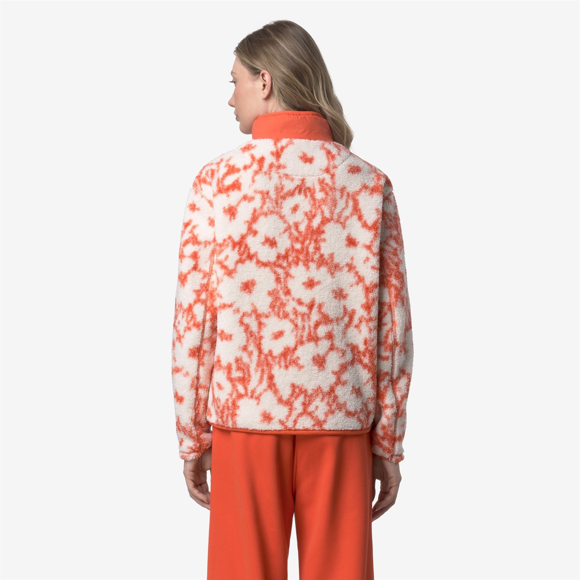 BENEDICTE ORSETTO PRINT - Fleece - Pull Over - Woman - ECRU-ORANGE FIESTA FLOWERS