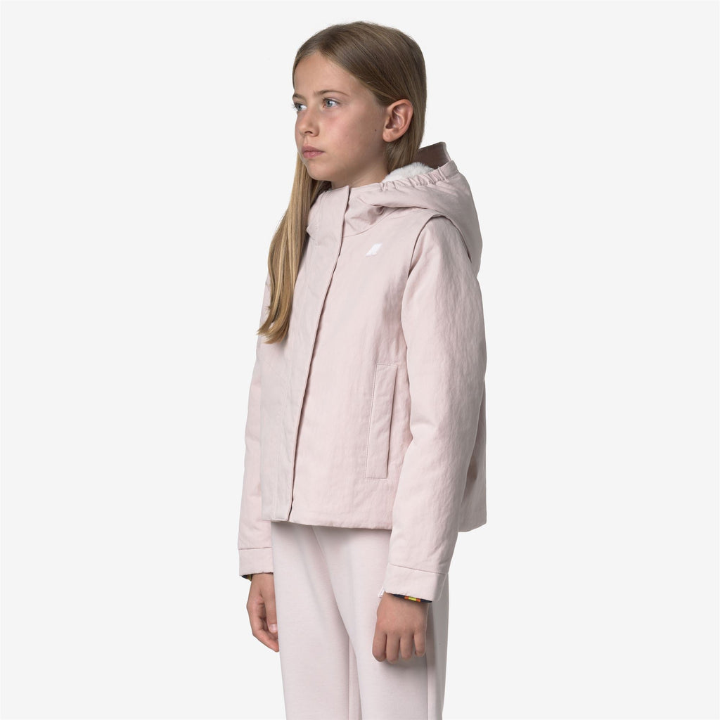 P. IDELLE COTTON FEEL - Jackets - Short - Girl - ROSE HUSHED-WHITE FUR