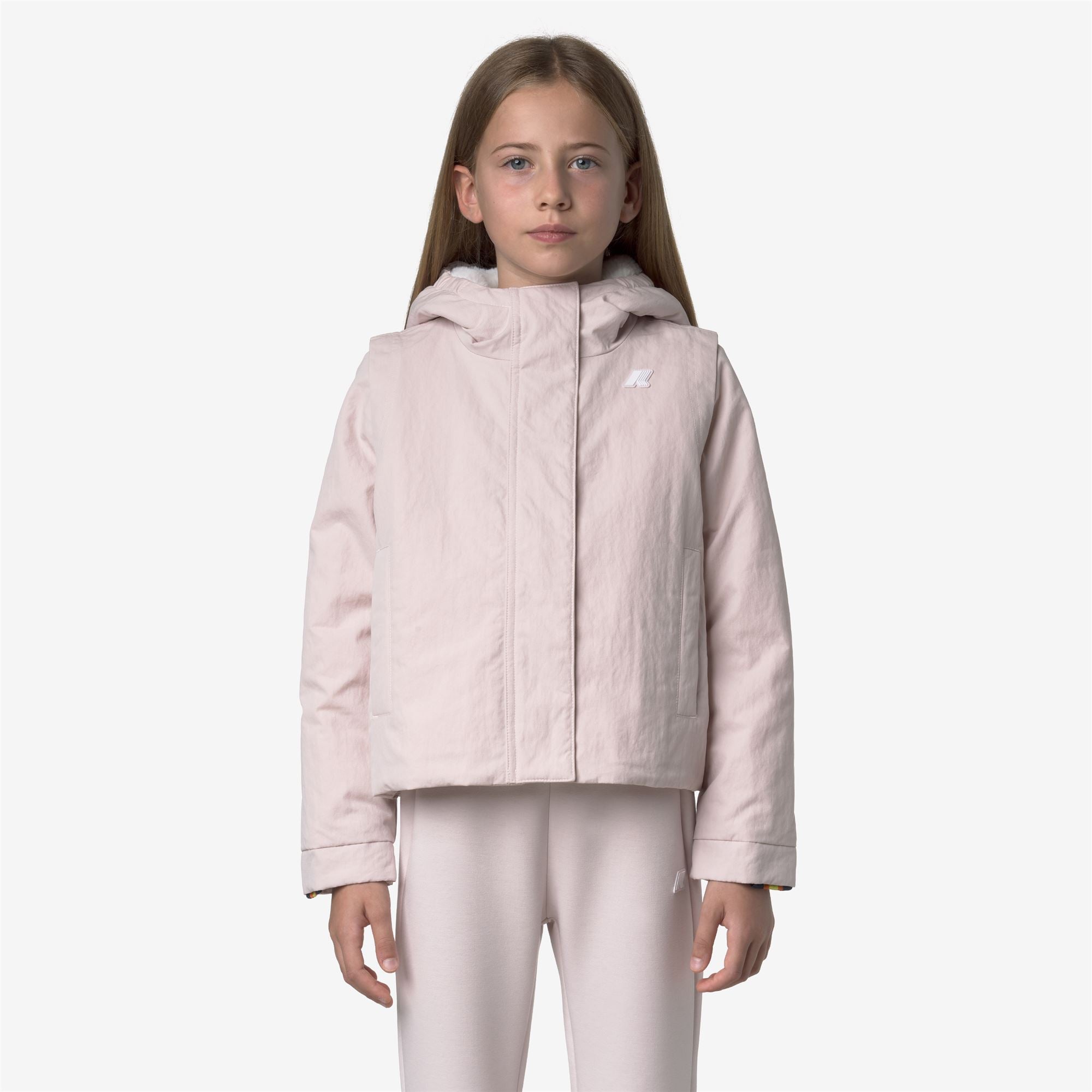 P. IDELLE COTTON FEEL - Jackets - Short - Girl - ROSE HUSHED-WHITE FUR