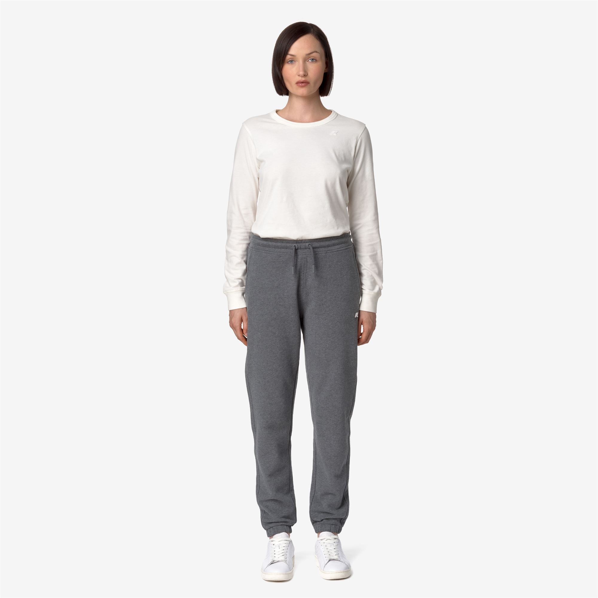 GINEVRETTE FLEECE PEACH - Pants - Sport Trousers - Woman - GREY MD MEL
