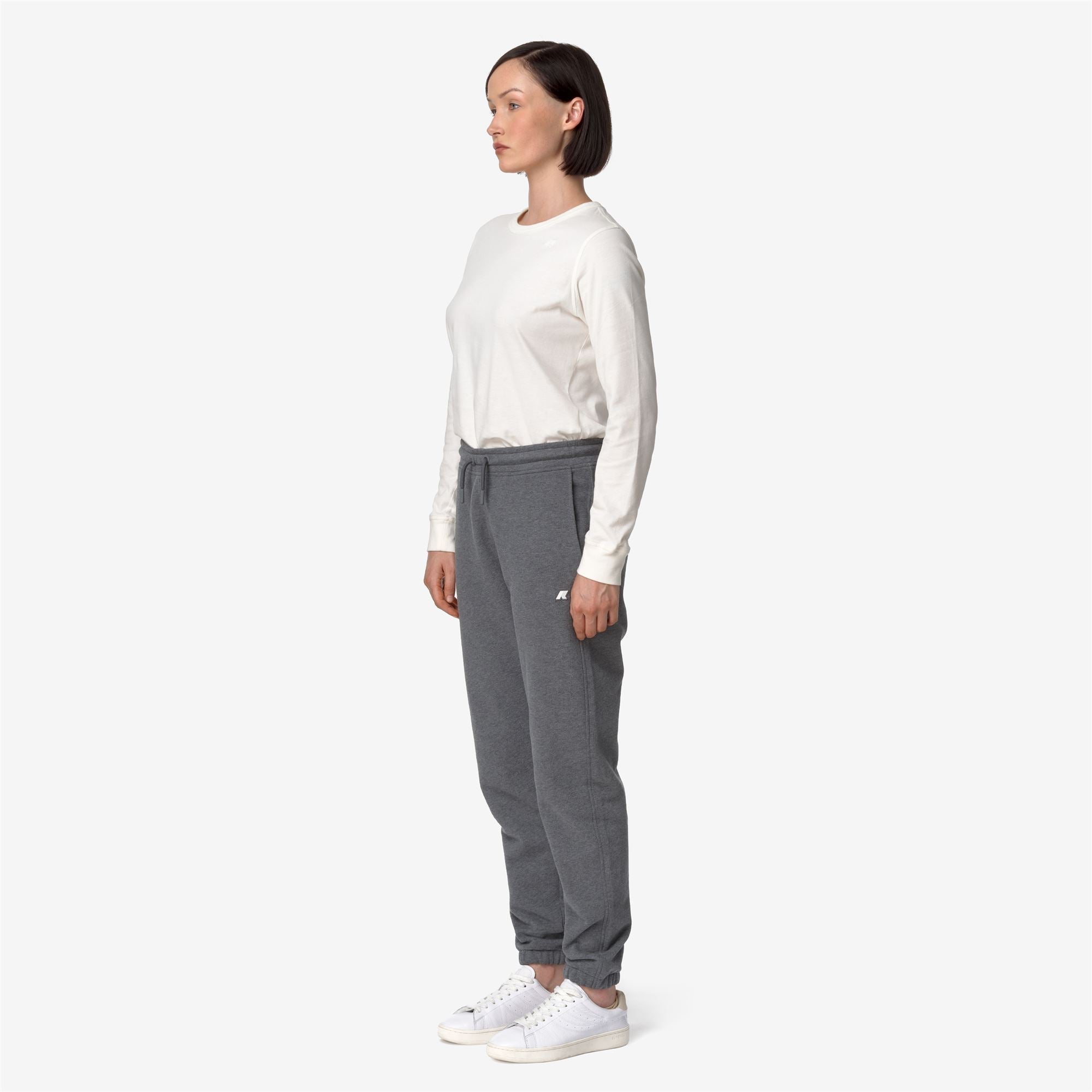 GINEVRETTE FLEECE PEACH - Pants - Sport Trousers - Woman - GREY MD MEL