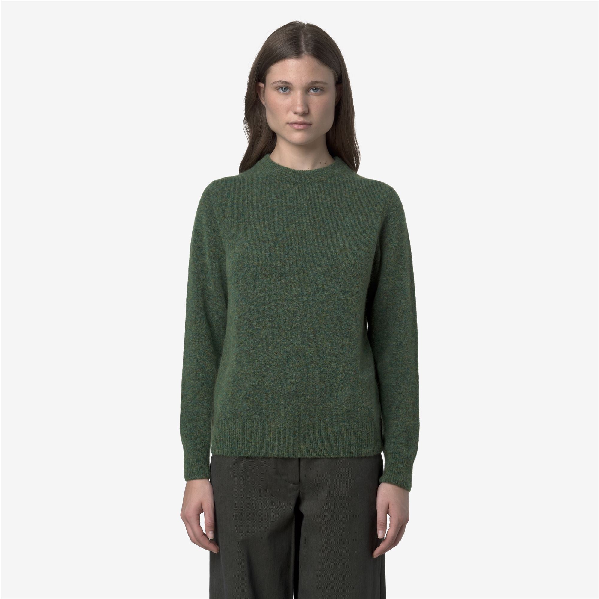 CLARISSE WOOL STRETCH - KNITWEAR - Pull Over - Woman - GREEN MIX